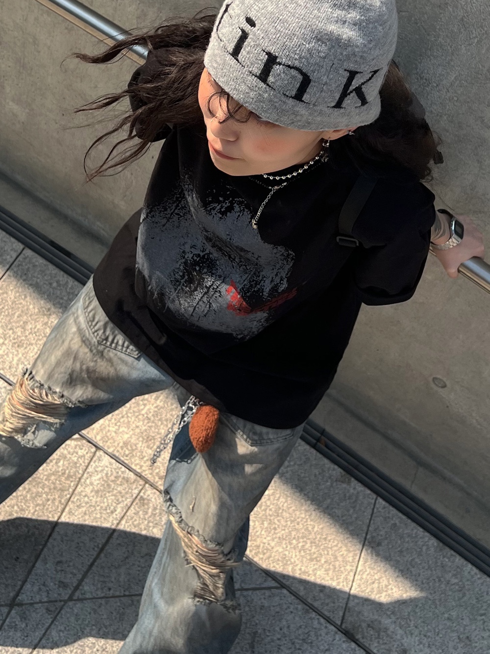 Asics Jog 100 S Steel Grey - 2E Wide, Matin Kim Logo Jacquard Short Beanie Grey 착용 스타일 - 3