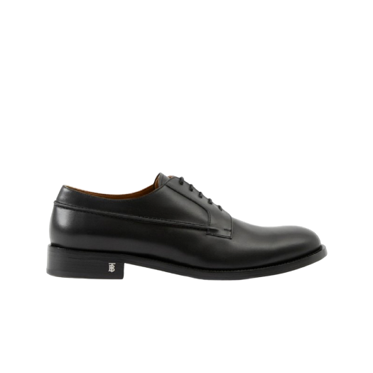 Burberry Monogram Motif Leather Derby Shoes Black