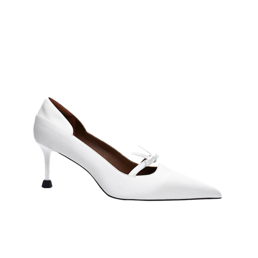 KW5BSODSH16WT Shushu/Tong Women Vintage Pointed Toe Heels White - 25SS
