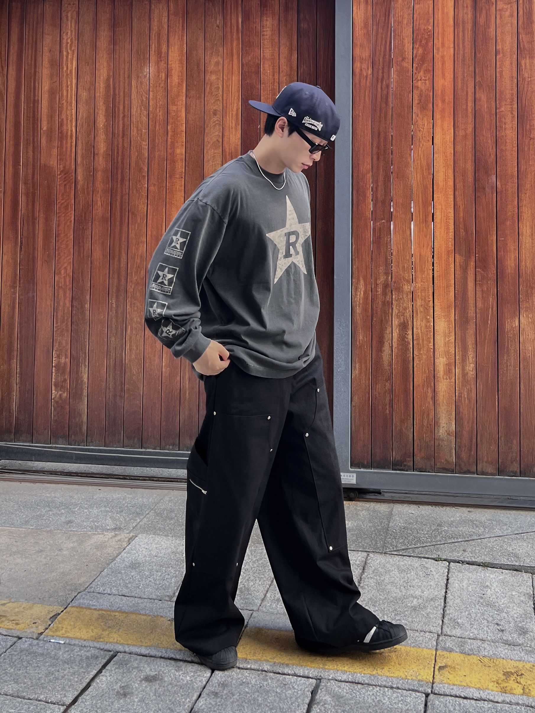 Adidas Superstar Core Black White, Thisisneverthat x New Era x MLB New York Yankees 59Fifty Classic Navy 착용 스타일