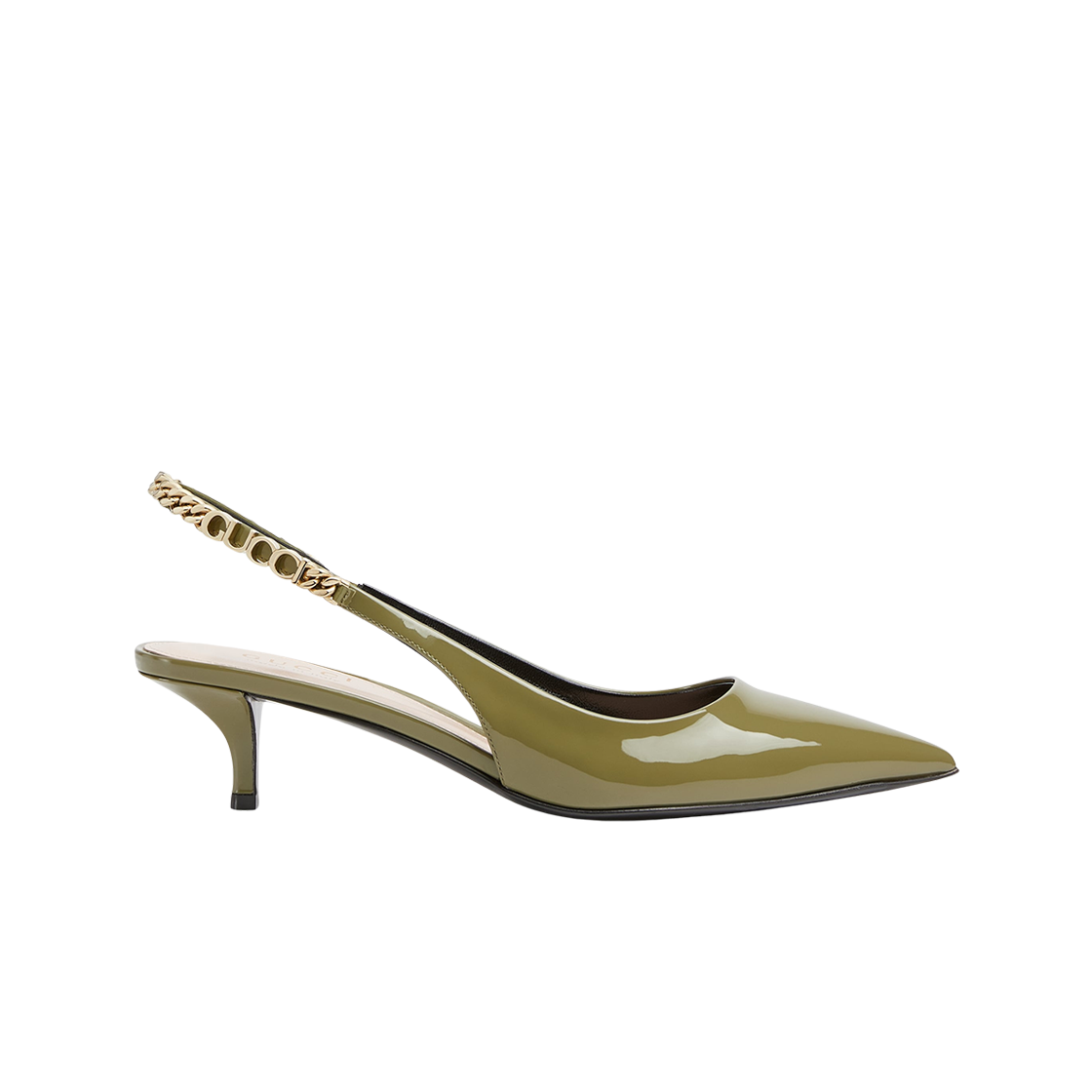 782832-BNC80-3706 (W) Gucci Signoria Slingback Pump Dark Green