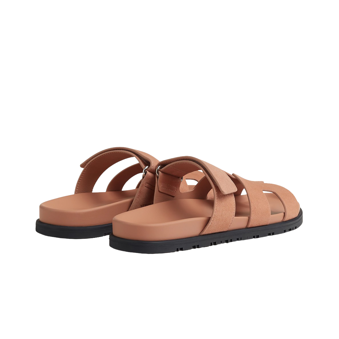 (W) 에르메스 시프레 샌들 스웨이드 고트스킨 & 누드((W) Hermes Chypre Sandal Suede Goatskin & Nude) - 3