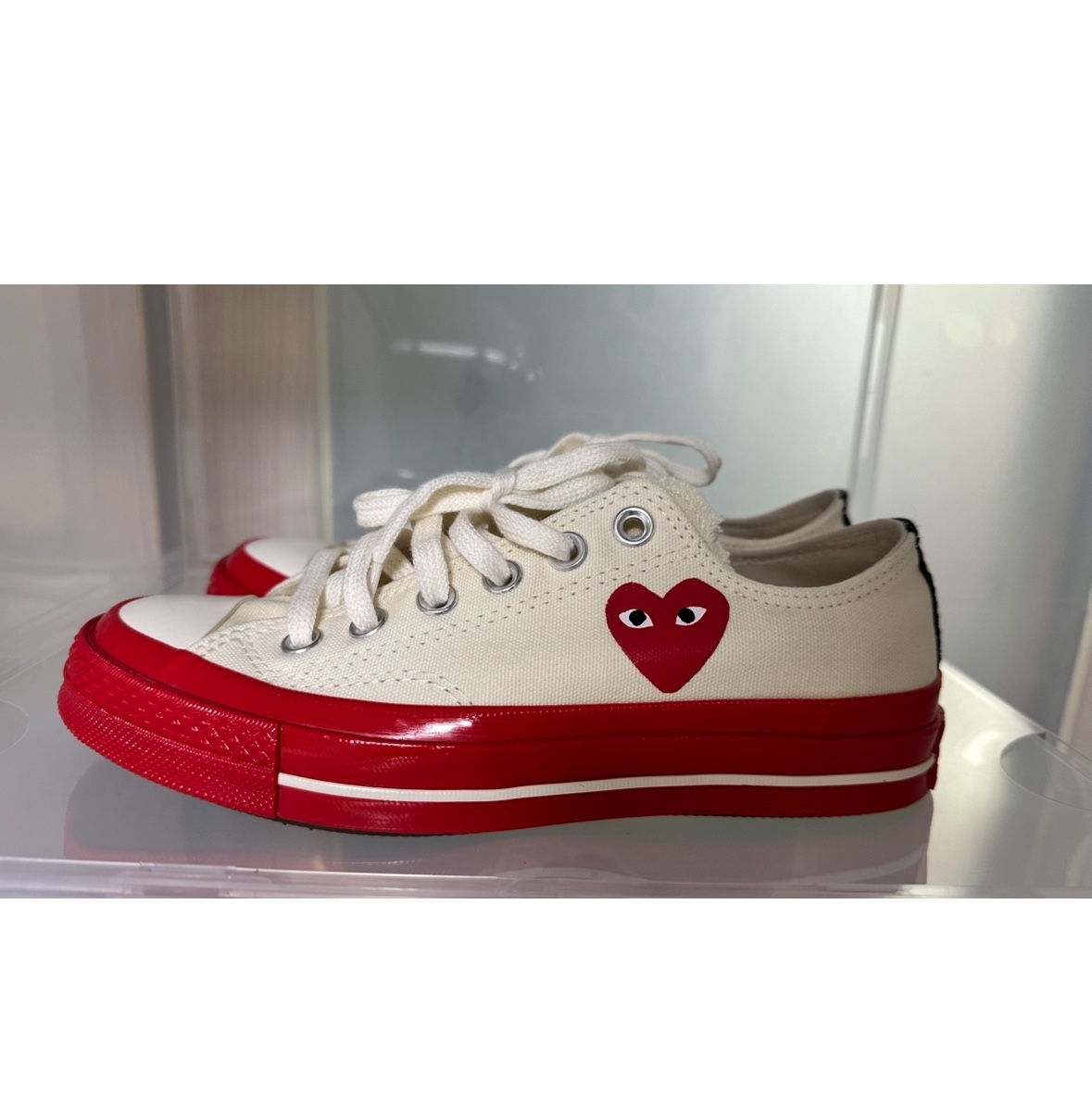 Converse x Play Comme des Garcons Chuck 70 Ox Pristine 착용 스타일
