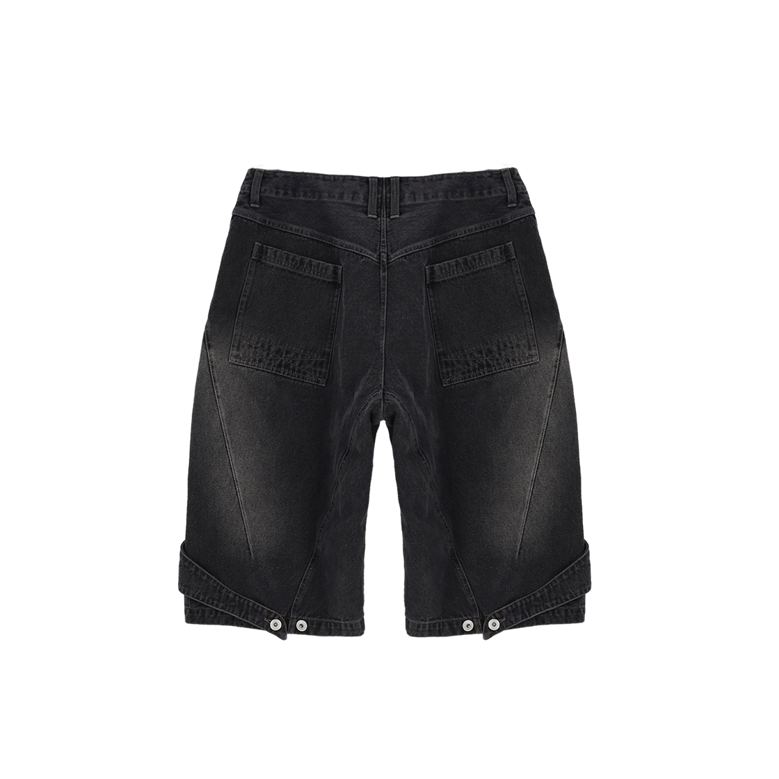 코스트퍼킬로 어드저스터블 데님 쇼츠 블랙(Cost Per Kilo Adjustable Denim Shorts Black) - 2