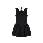 Shushu/Tong Women Shirtneck Patchwork Sleeveless Dress Black - 25SS