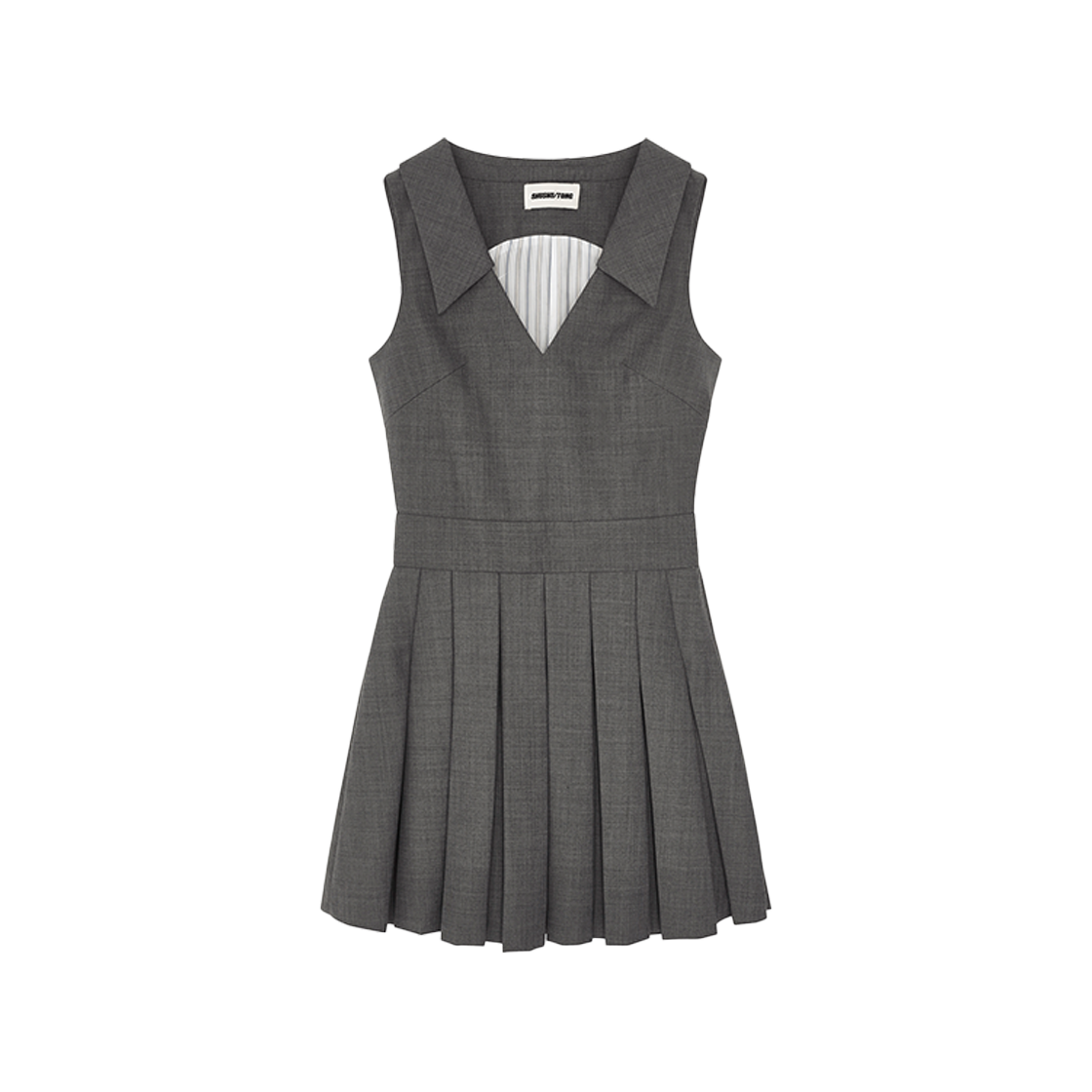 슈슈통 우먼 라펠 플리츠 드레스 그레이 - 25SS(Shushu/Tong Women Lapel Pleated Dress Grey - 25SS)