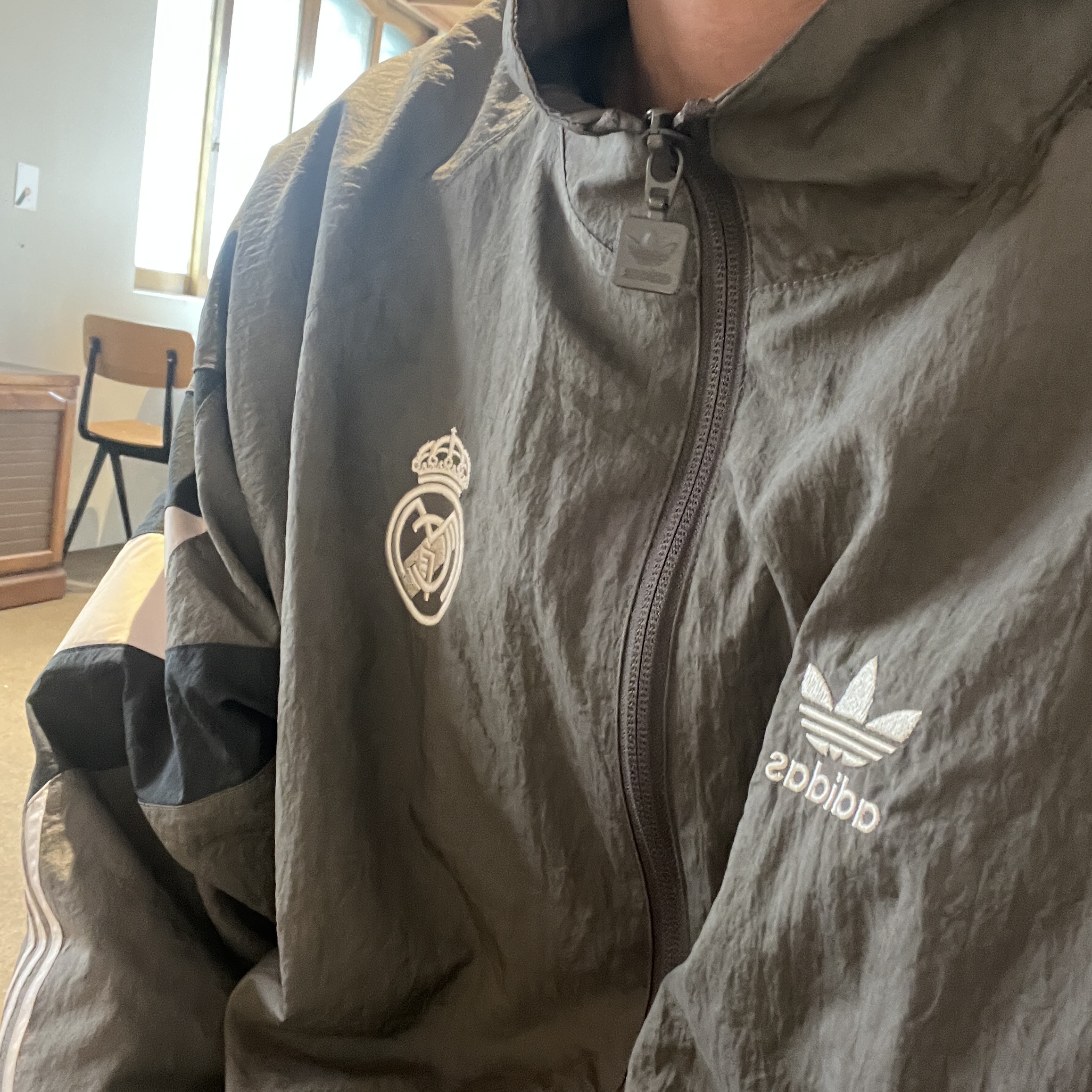 Adidas Real Madrid Originals Track Top Charcoal Grey - KR Sizing 착용 스타일
