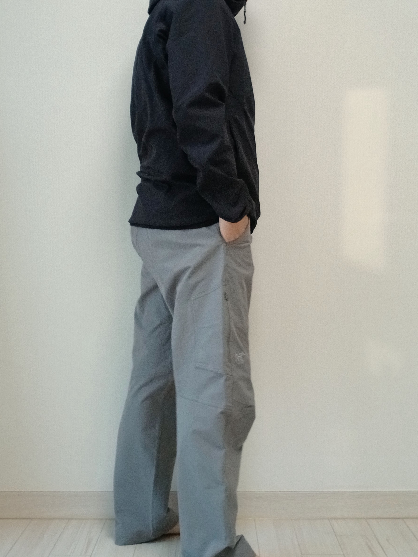 Arc'teryx Gamma MX Hoody Black, Arc'teryx Cronin Cotton Pants Void 착용 스타일 - 8