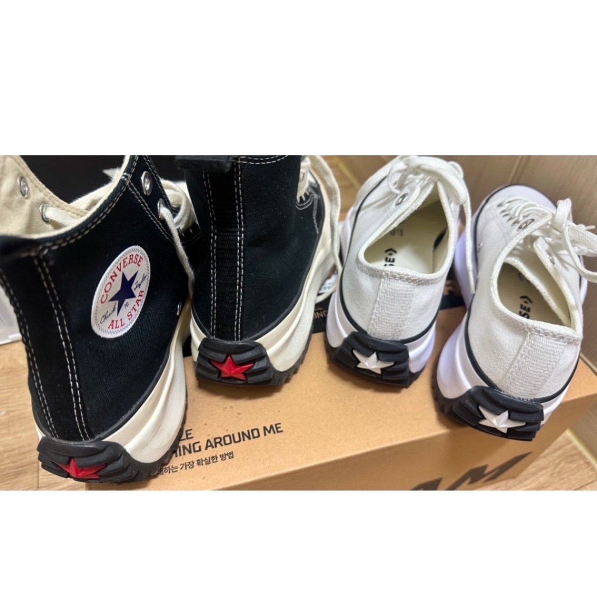 Converse x JW Anderson Run Star Hike Hi Black 착용 스타일
