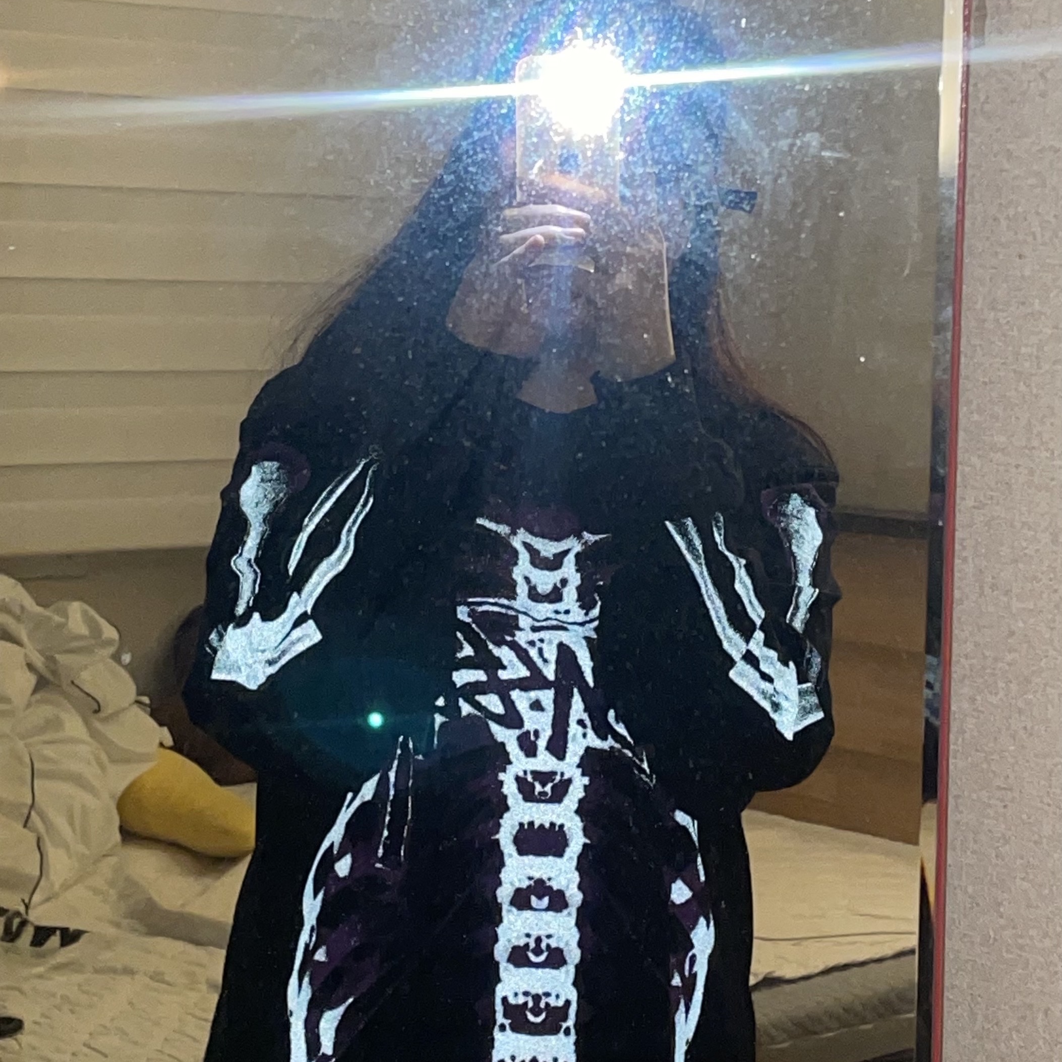 Stussy Rib Cage LS T-Shirt Black 착용 스타일 - 1