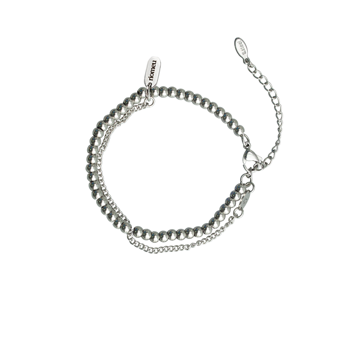 리오므 더블 레이어드 체인 팔찌(Riomeu Double Layered Chain Bracelet)