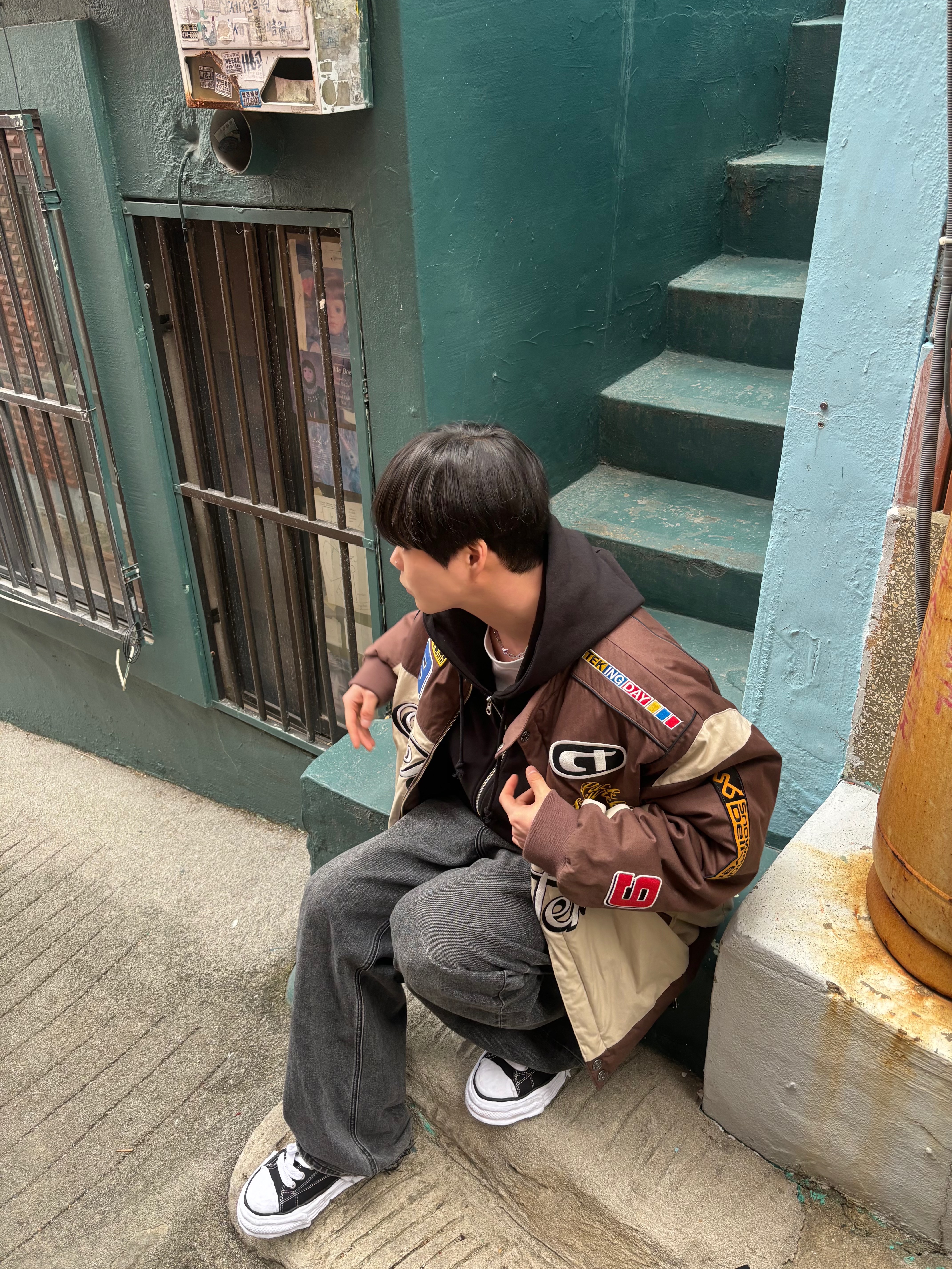 Maison Mihara Yasuhiro Peterson OG Sole Canvas Low Sneakers Black 착용 스타일