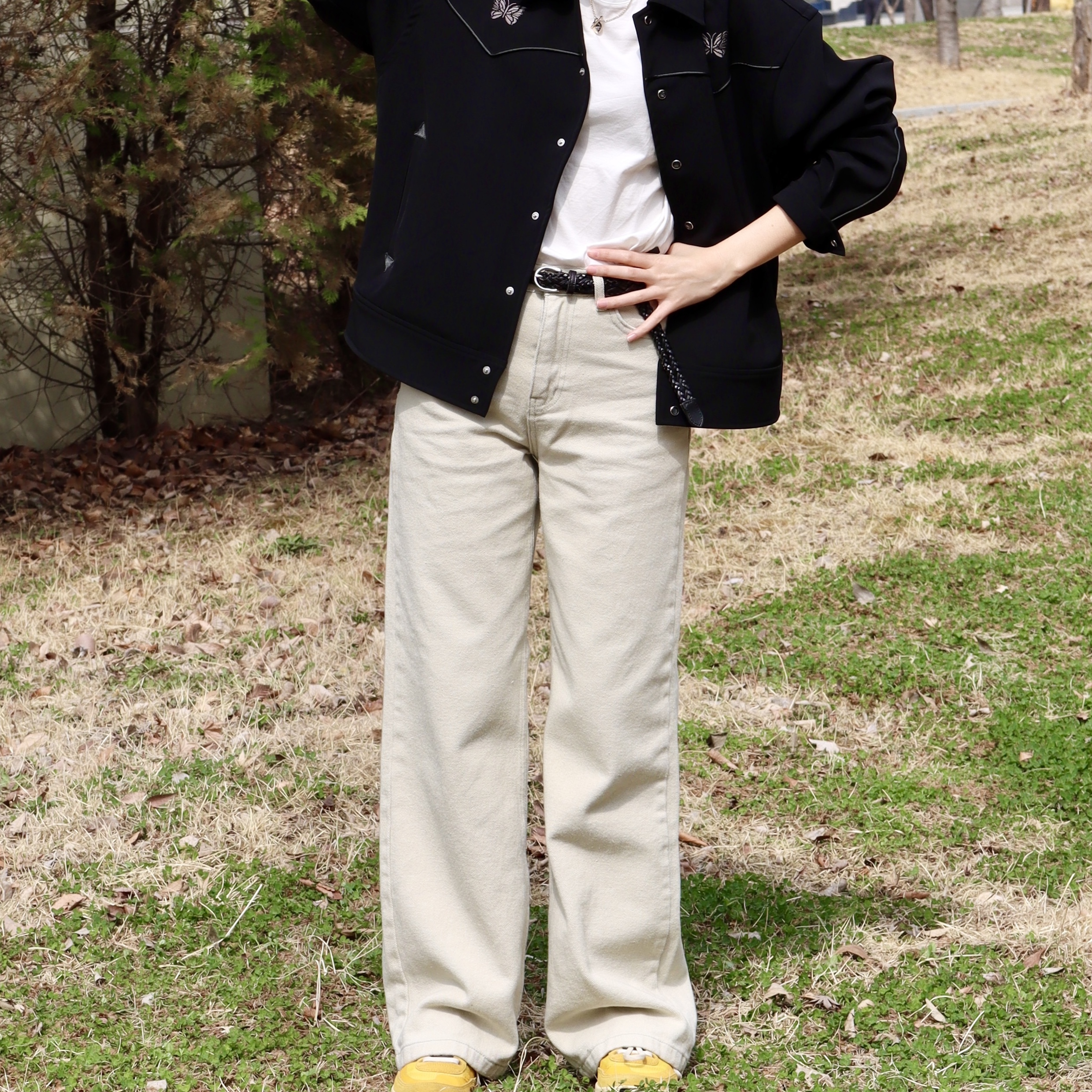 Needles PE/PU Double Cloth Piping Cowboy Jacket Black, Nike x Tom Sachs General Purpose Shoe Archive 착용 스타일 - 4