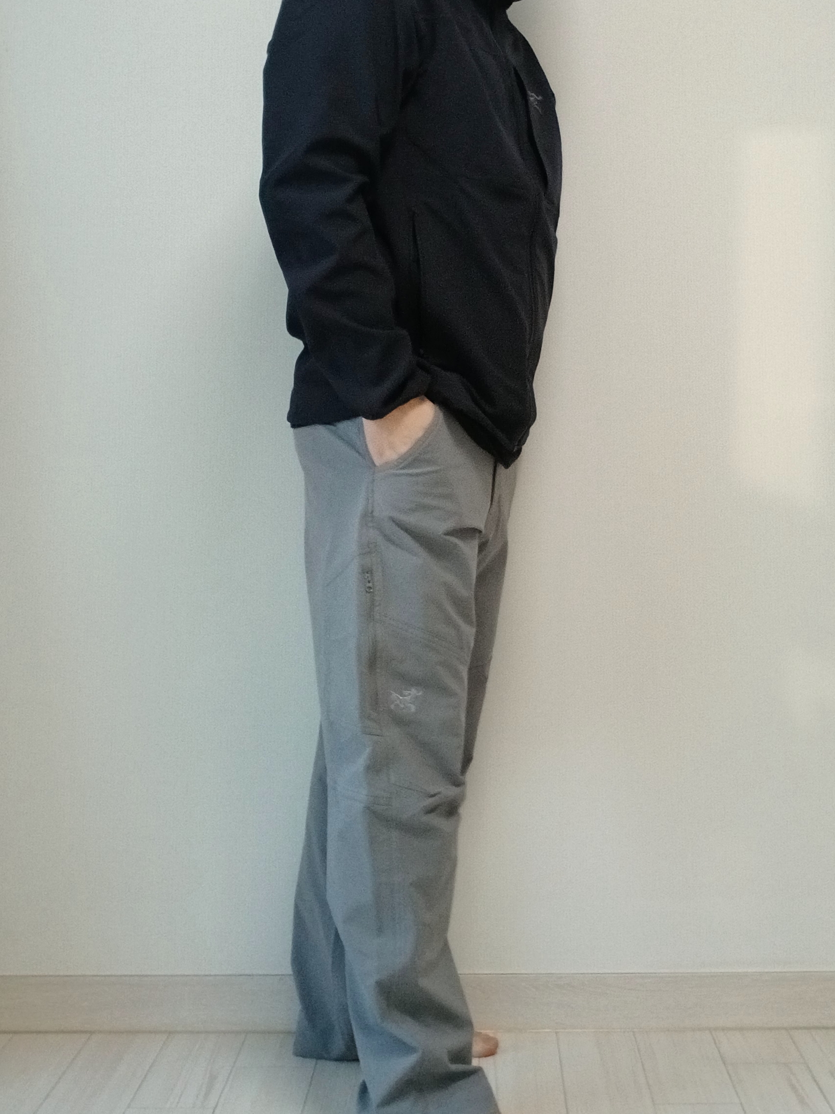 Arc'teryx Gamma MX Hoody Black, Arc'teryx Cronin Cotton Pants Void 착용 스타일 - 5