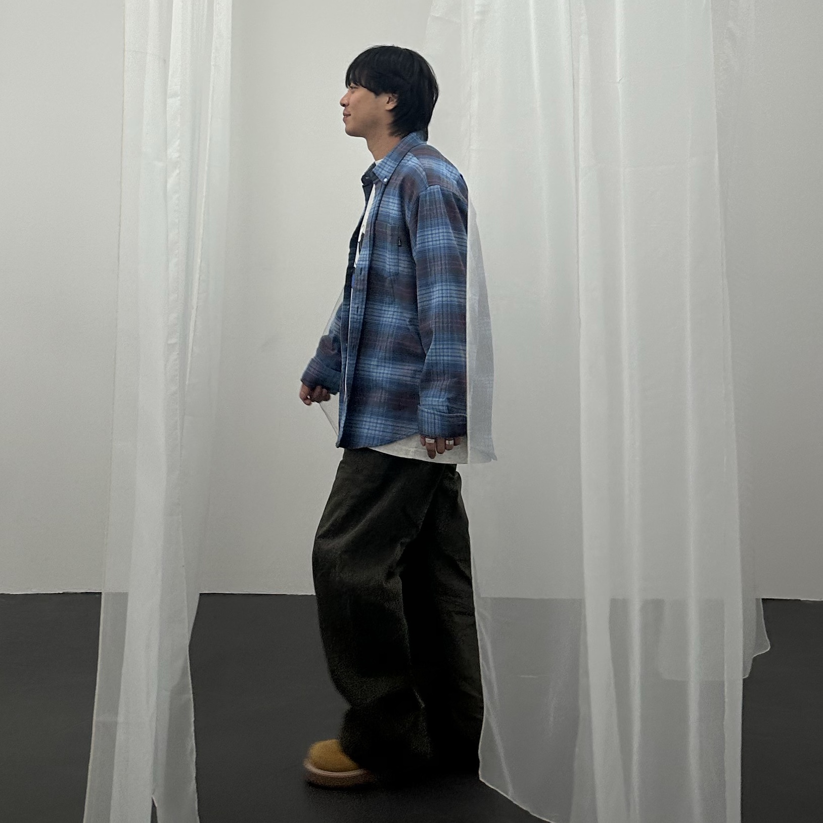 Kinchi x My Name Is Peter Boots - 888 (a) Yellow, NOMANUAL Tilted Side Line Pants Washed Khaki 착용 스타일 - 1