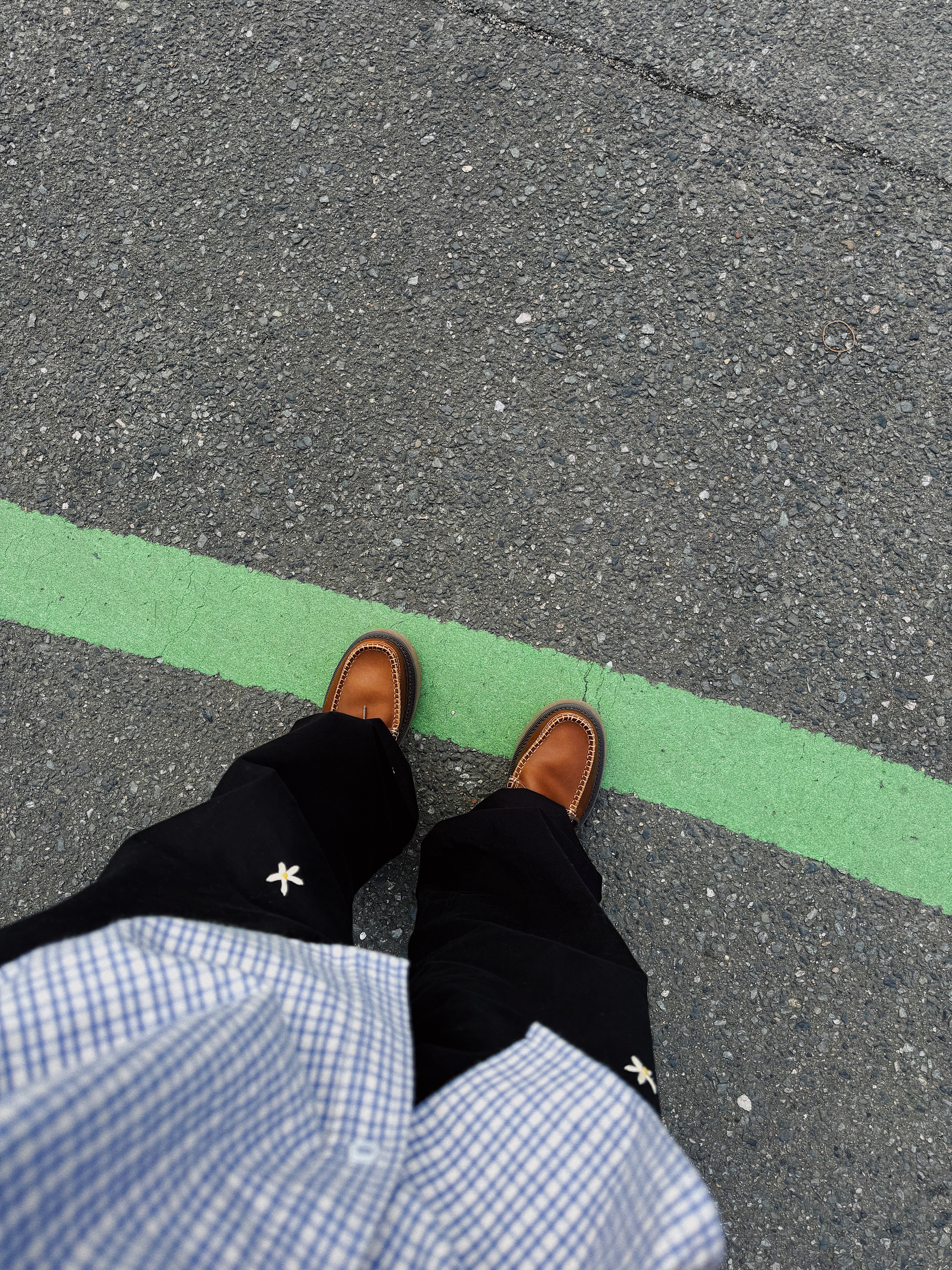Nonnod Flexible String Check Shirt Sky Blue, Nonnod Flexible string tucked stripe shirt Sky blue 착용 스타일 - 4