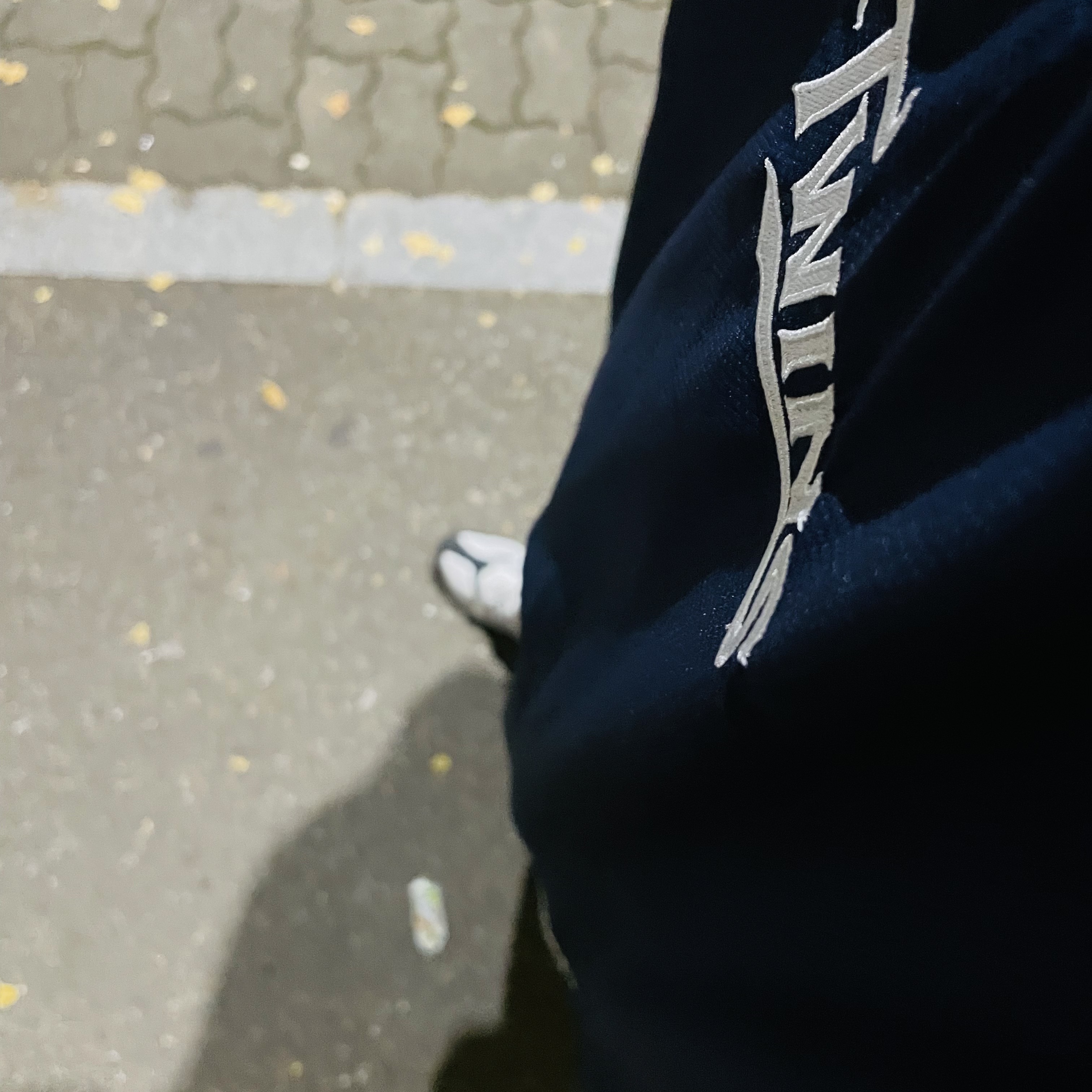 BDNS x LG TWINS Half Zip-Up Jacket Navy 착용 스타일