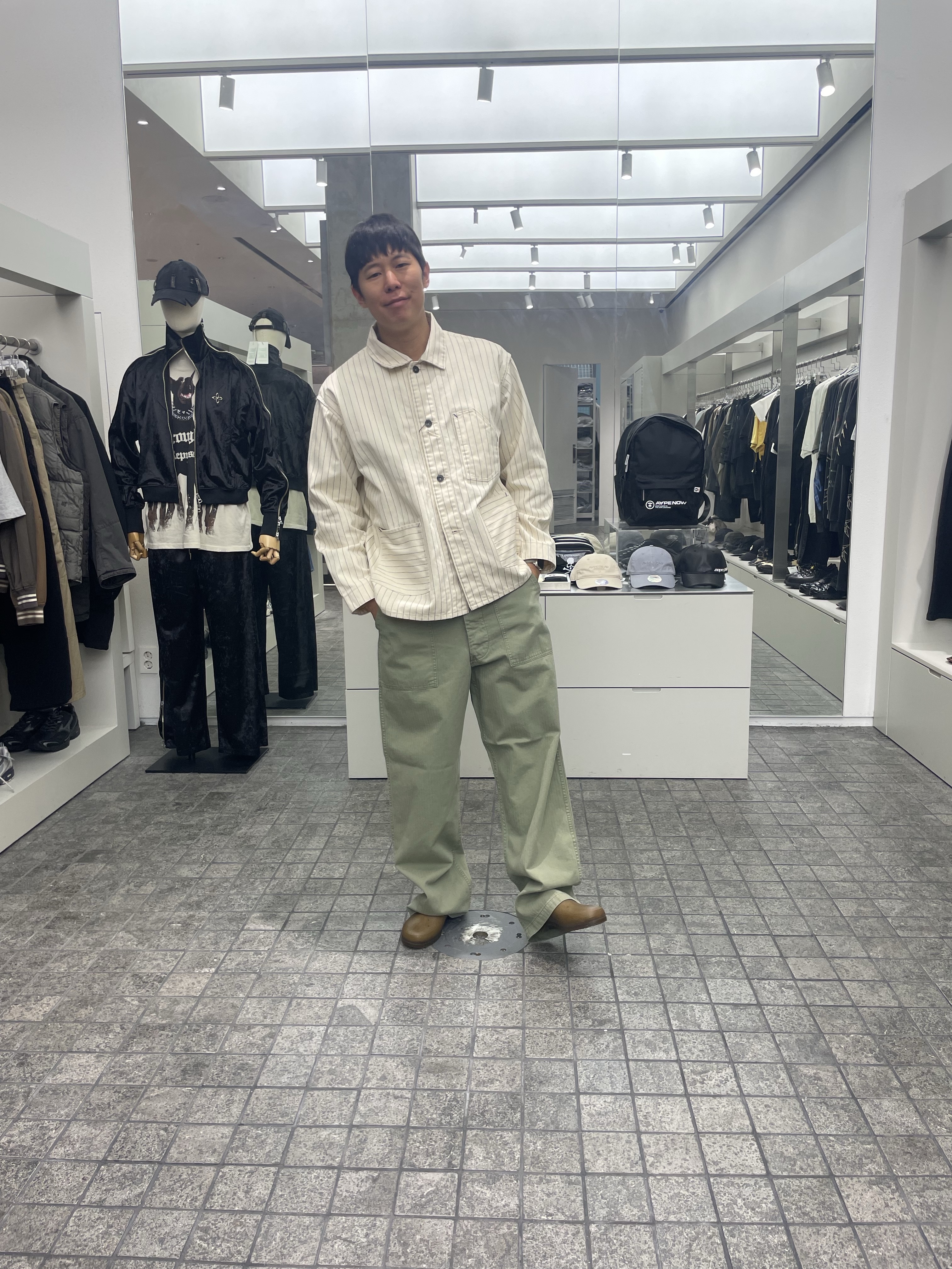 Plasticana Gardana Clog Chanvre - 25SS, Orslow Herringbone Twill Summer Fatigue Pants Unisex Green - 25SS 착용 스타일