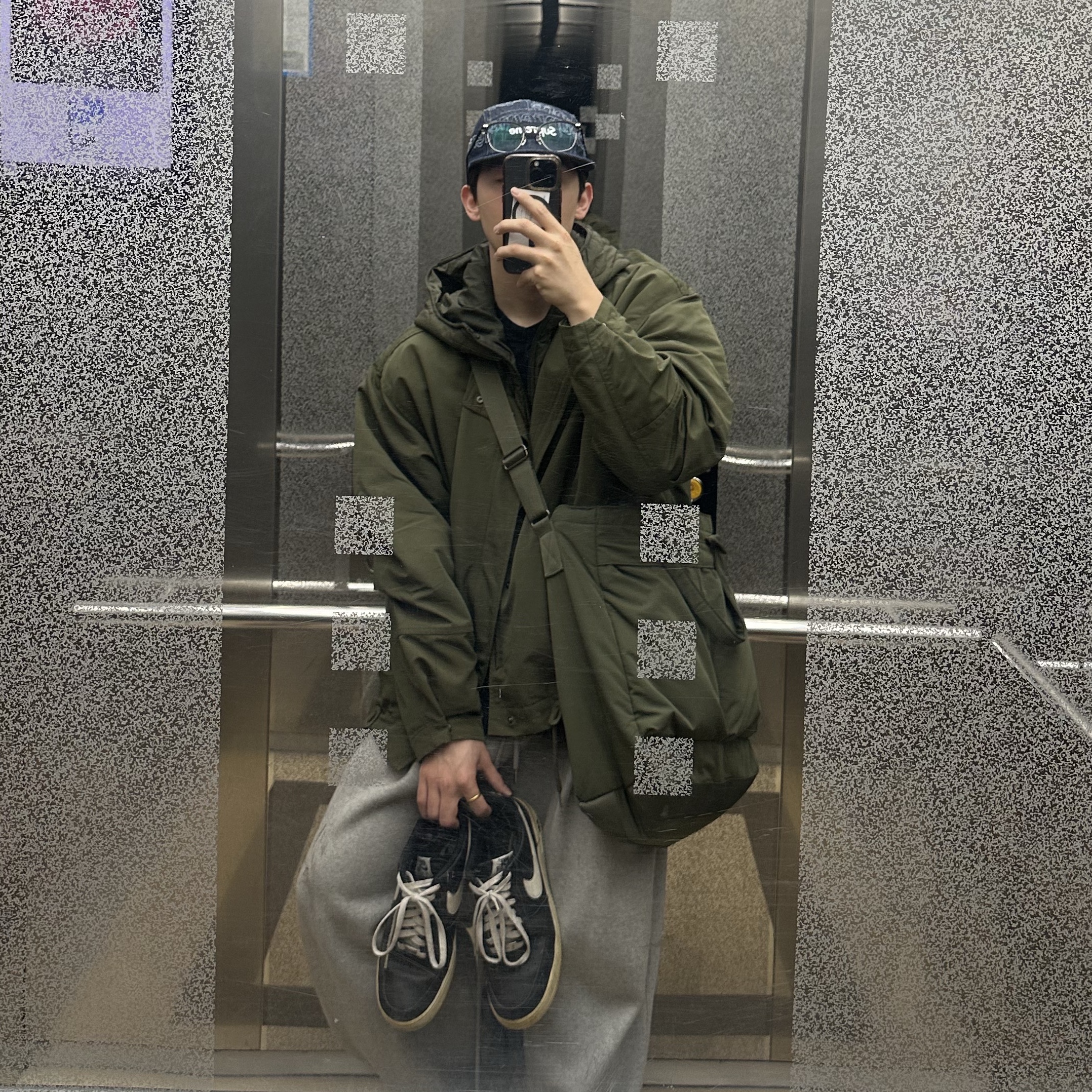 Supreme Lasered Denim Camp Cap Navy - 24FW 착용 스타일