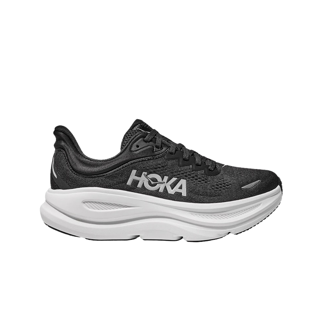 (W) 호카 본디 9 블랙 화이트 - 레귤러((W) Hoka Bondi 9 Black White - Regular)