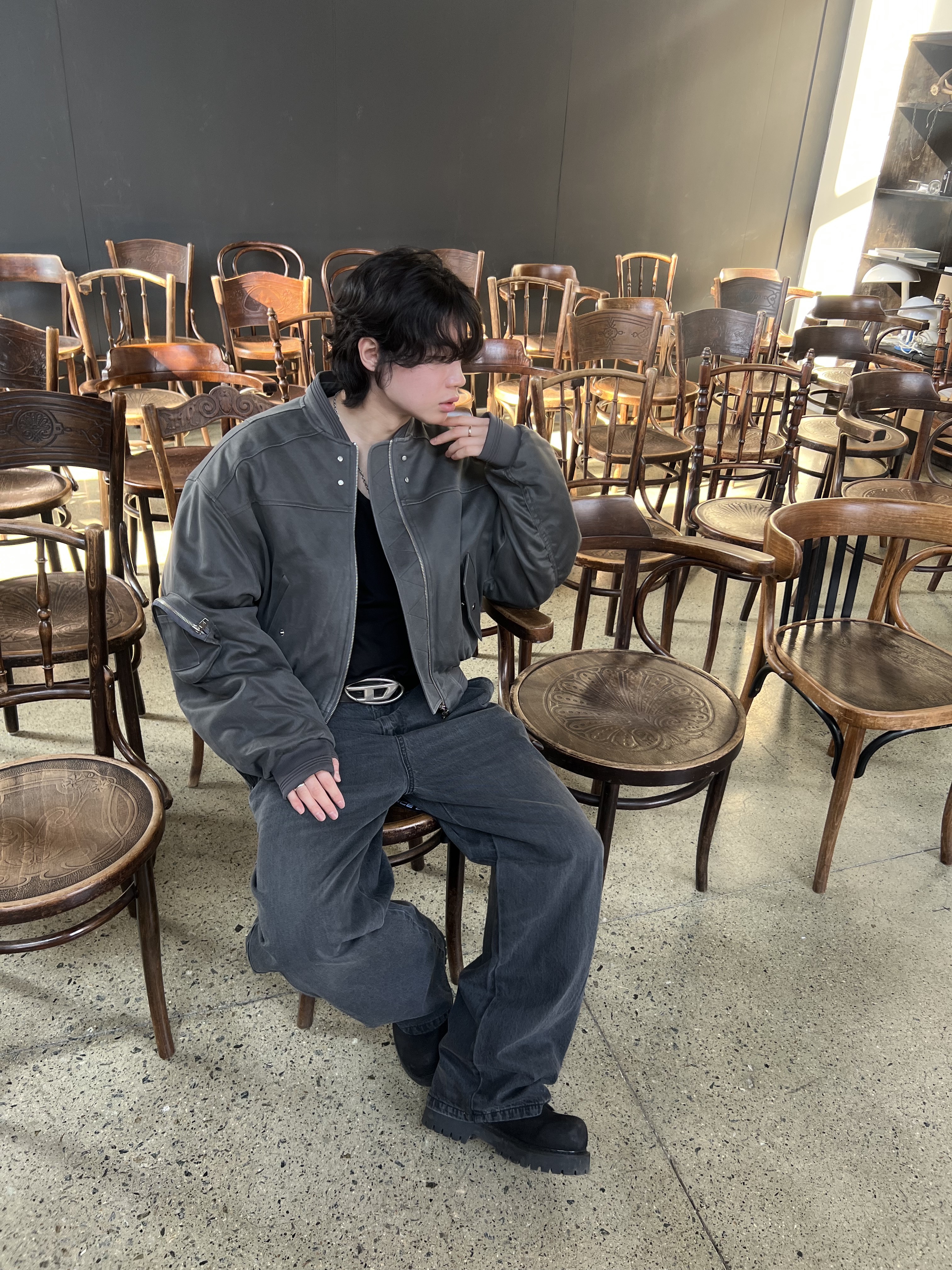 LOSTGARDEN Route Black, Diesel B-1DR Leather Belt with D Buckle Black ์ฐฉ์ฉ ์คํ์ผ - 7