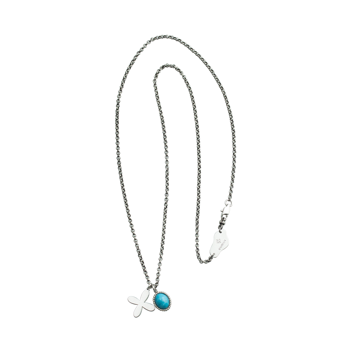 리오므 블루 터키석 빈티지 체인 목걸이(Riomeu Blue Turquoise Vintage Chain Necklace)