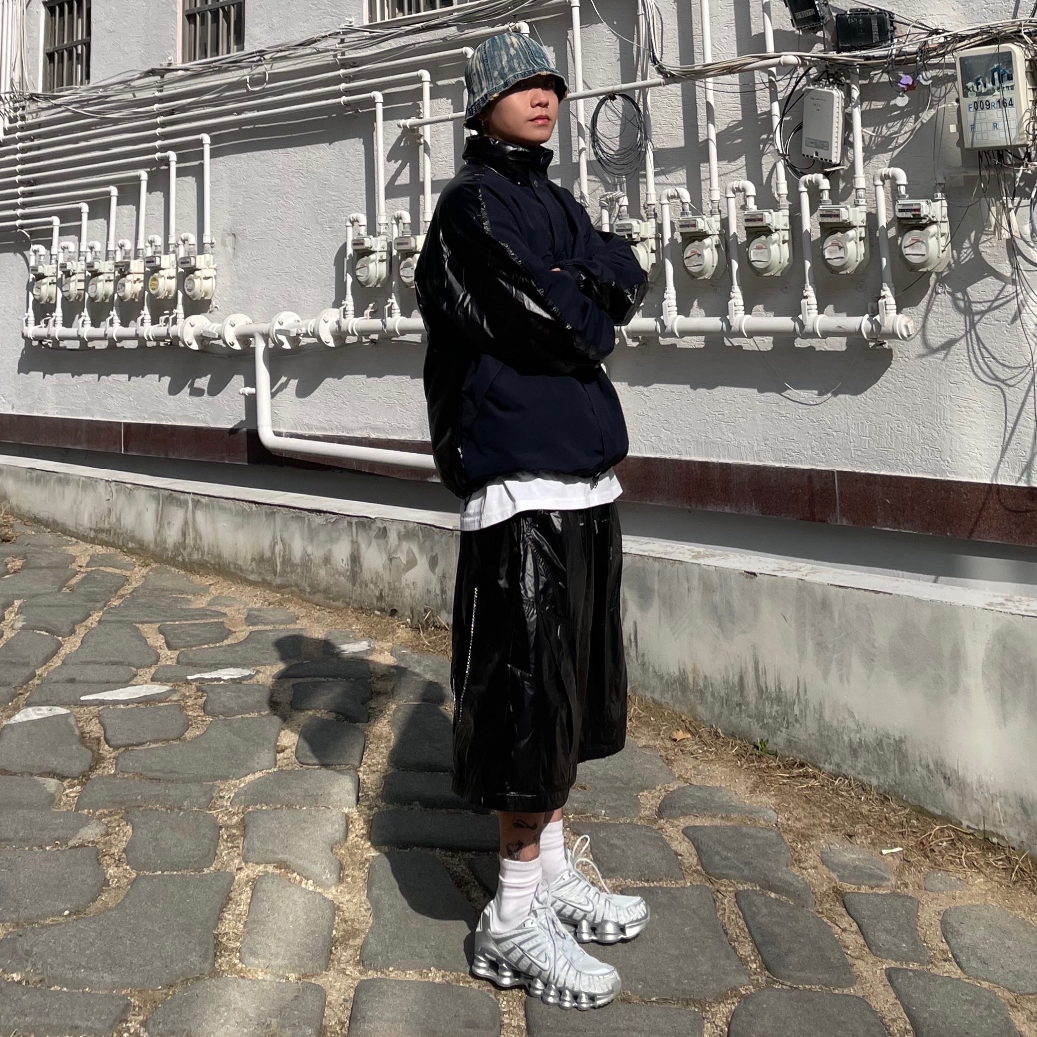 NAUTICA x Undermycar - NTC X UMC UTILITY SHORTS - BLACK 착용 스타일 - 1