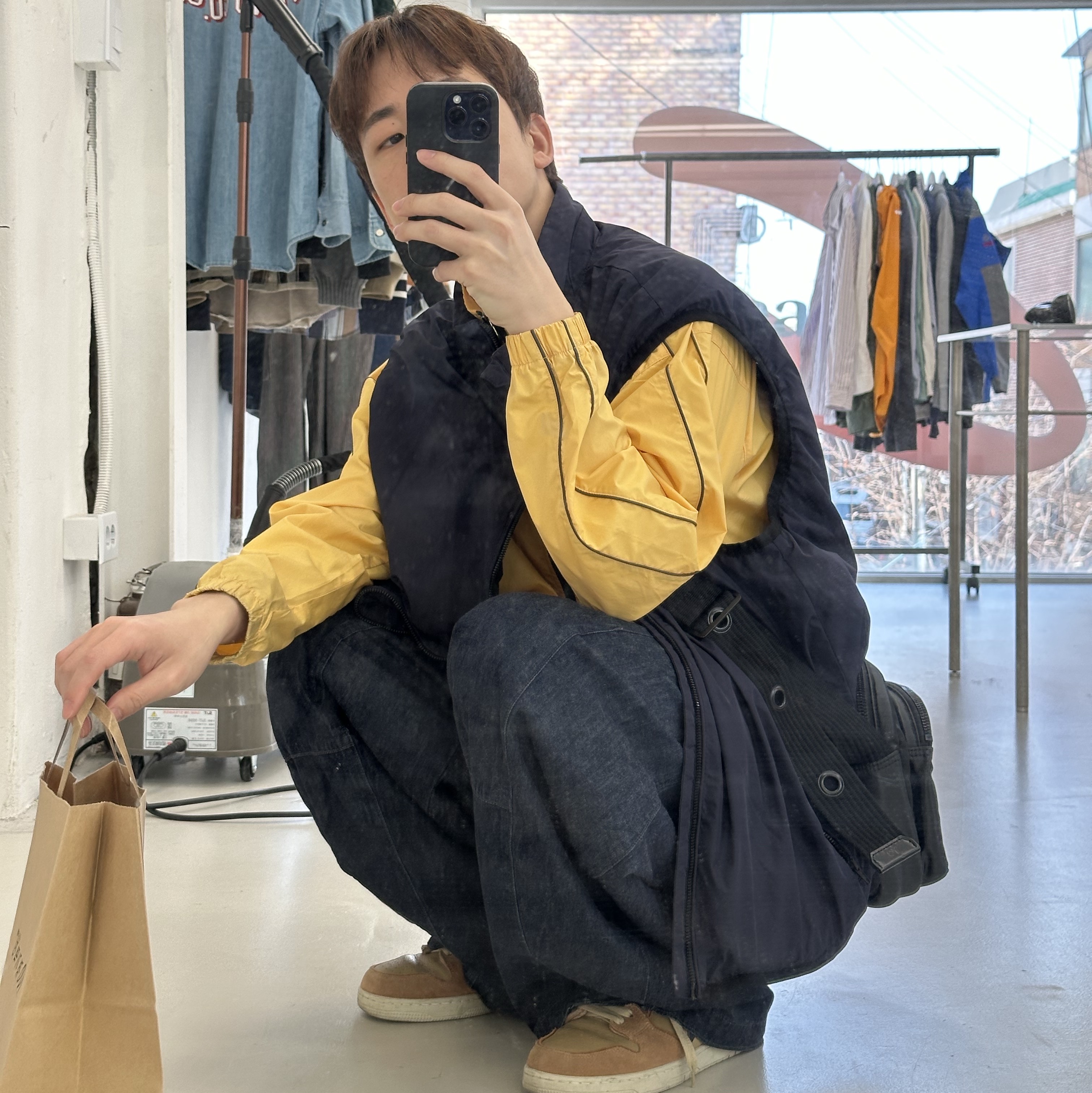 Needles H.D. Pants 6 Oz Denim Indigo, BAPE Bape SK8 Sta Low #4 M1 Beige 착용 스타일