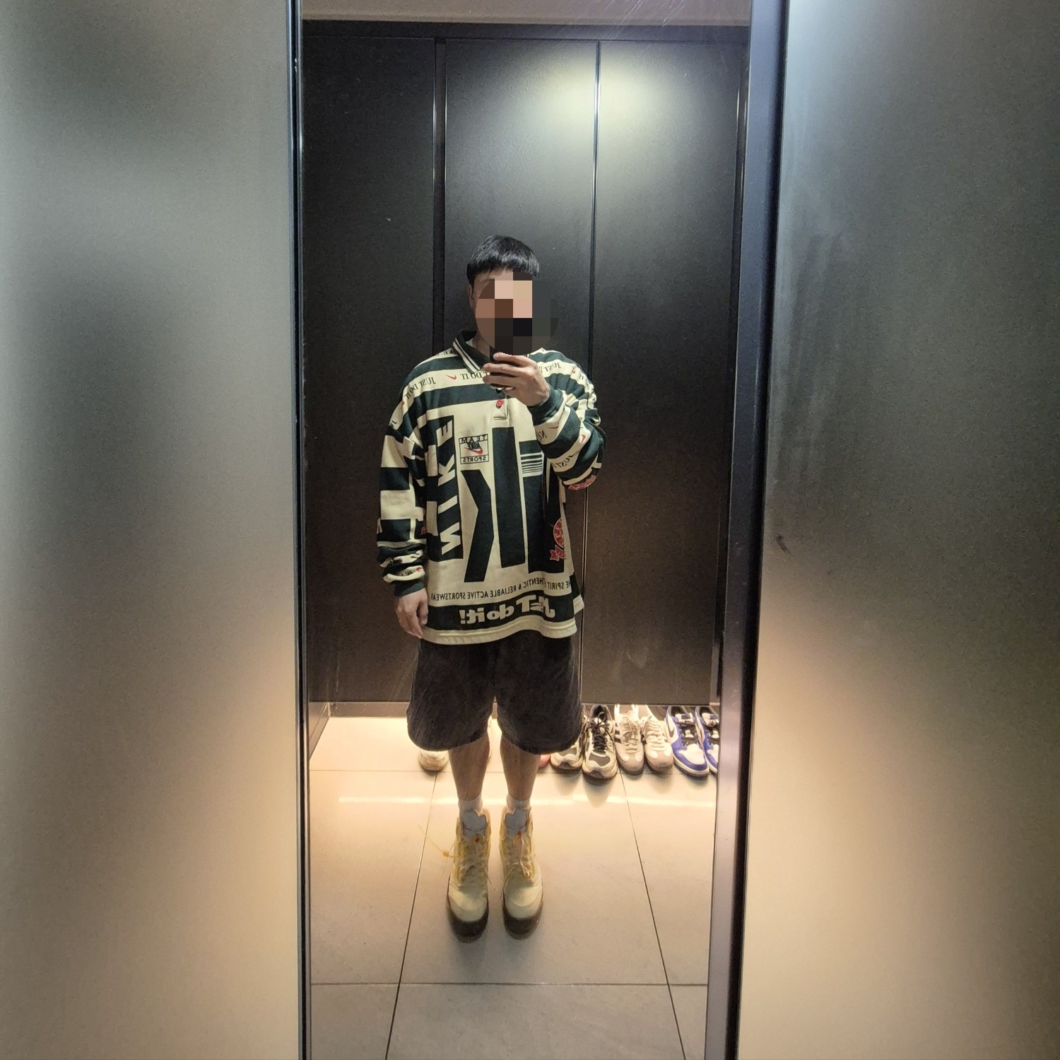 Nike x Cactus Plant Flea Market Long Sleeve Polo Natural - Asia, Jordan 5 x Off-White Retro SP Sail Fire Red 착용 스타일 - 2
