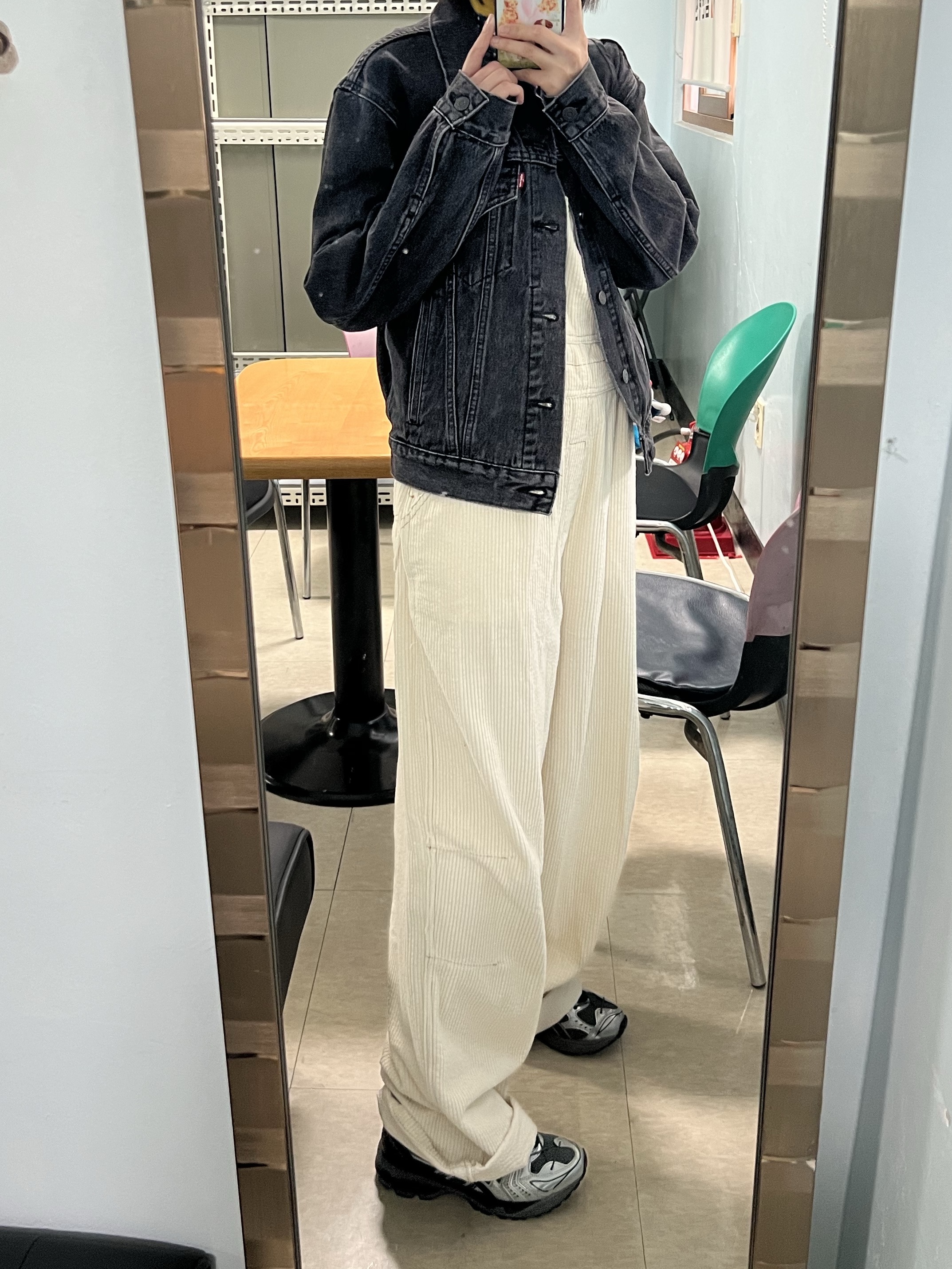 Kapital Fastcolor Selvedge Bandana Navy, Levi’s x Undercover UC1E9203 Jacket Black 착용 스타일 - 3