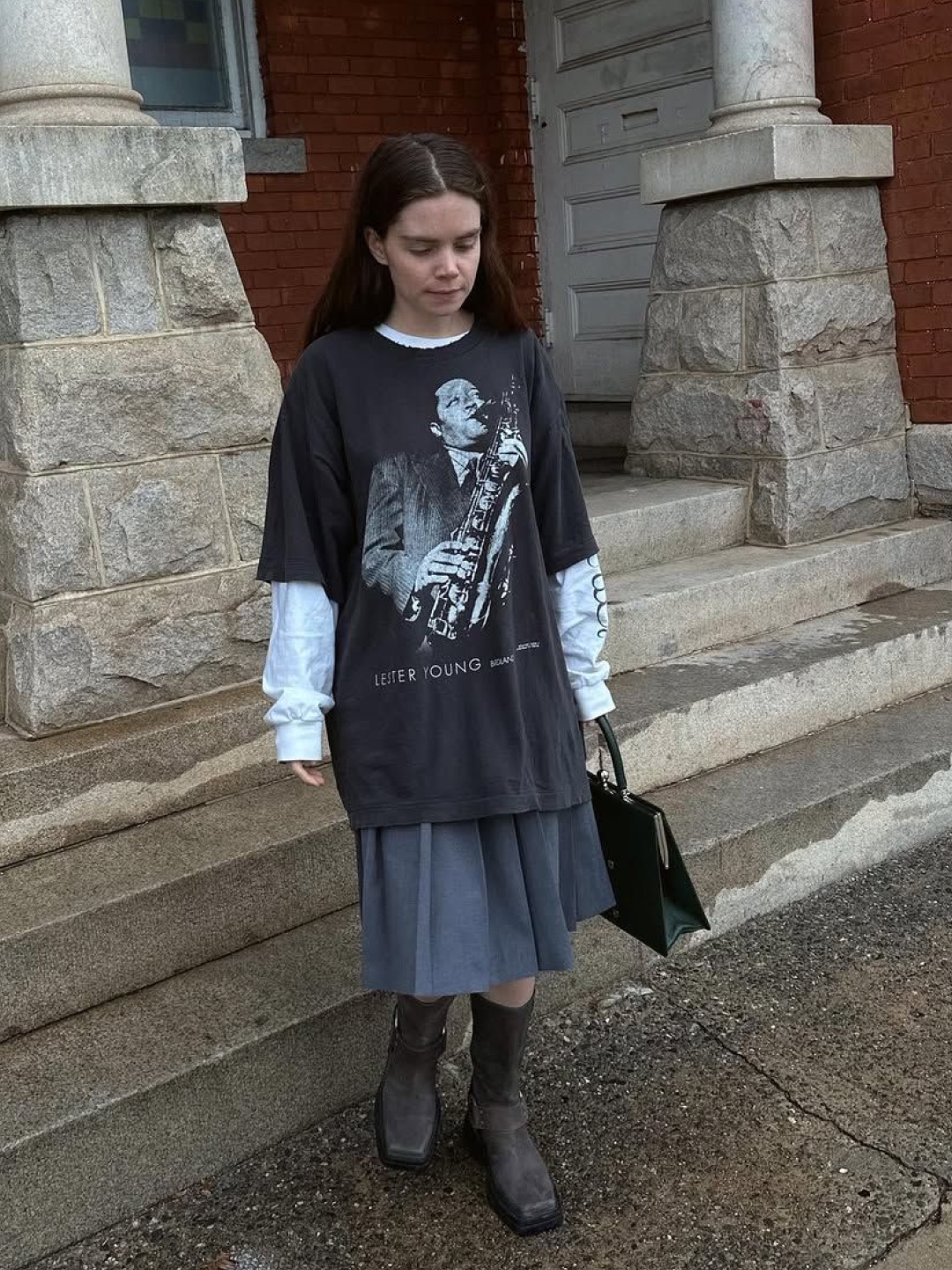 COYSEIO Shirring Midi Skirt White, (W) COS Pleated Wrap Midi Skirt Navy 착용 스타일 - 4