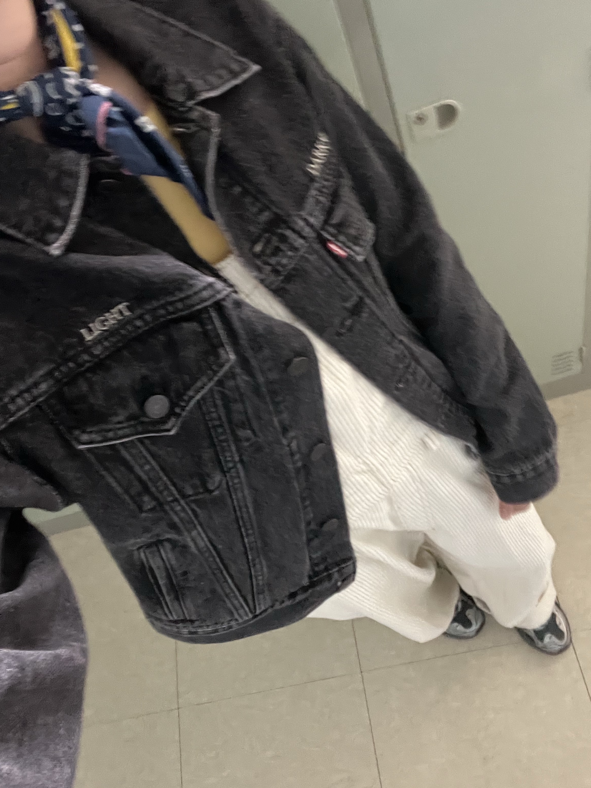 Kapital Fastcolor Selvedge Bandana Navy, Levi’s x Undercover UC1E9203 Jacket Black 착용 스타일 - 1