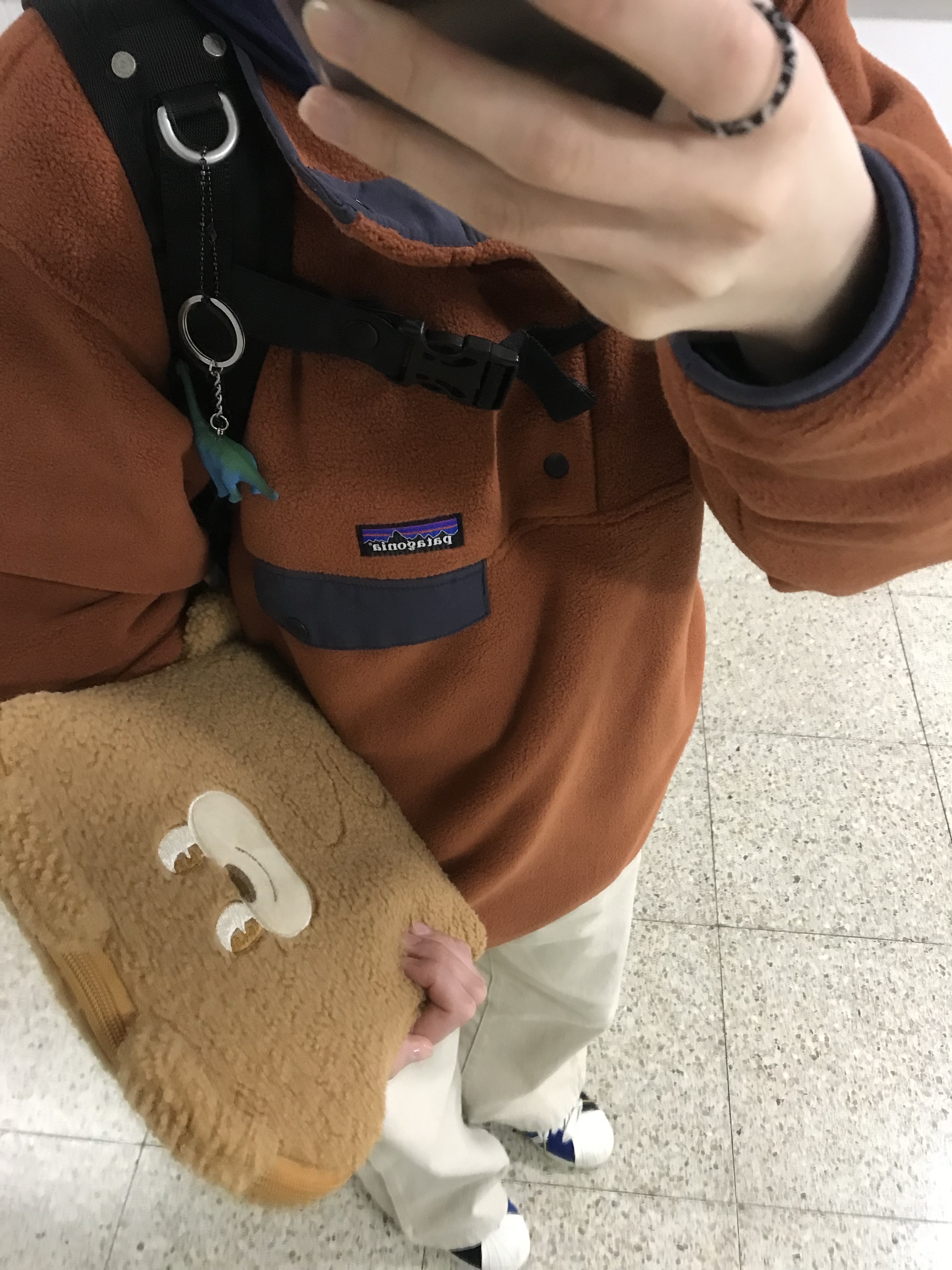 Patagonia Synchilla Snap-T Fleece Pullover Burnished Red, (W) Adidas Superstar Night Indigo Off White 착용 스타일