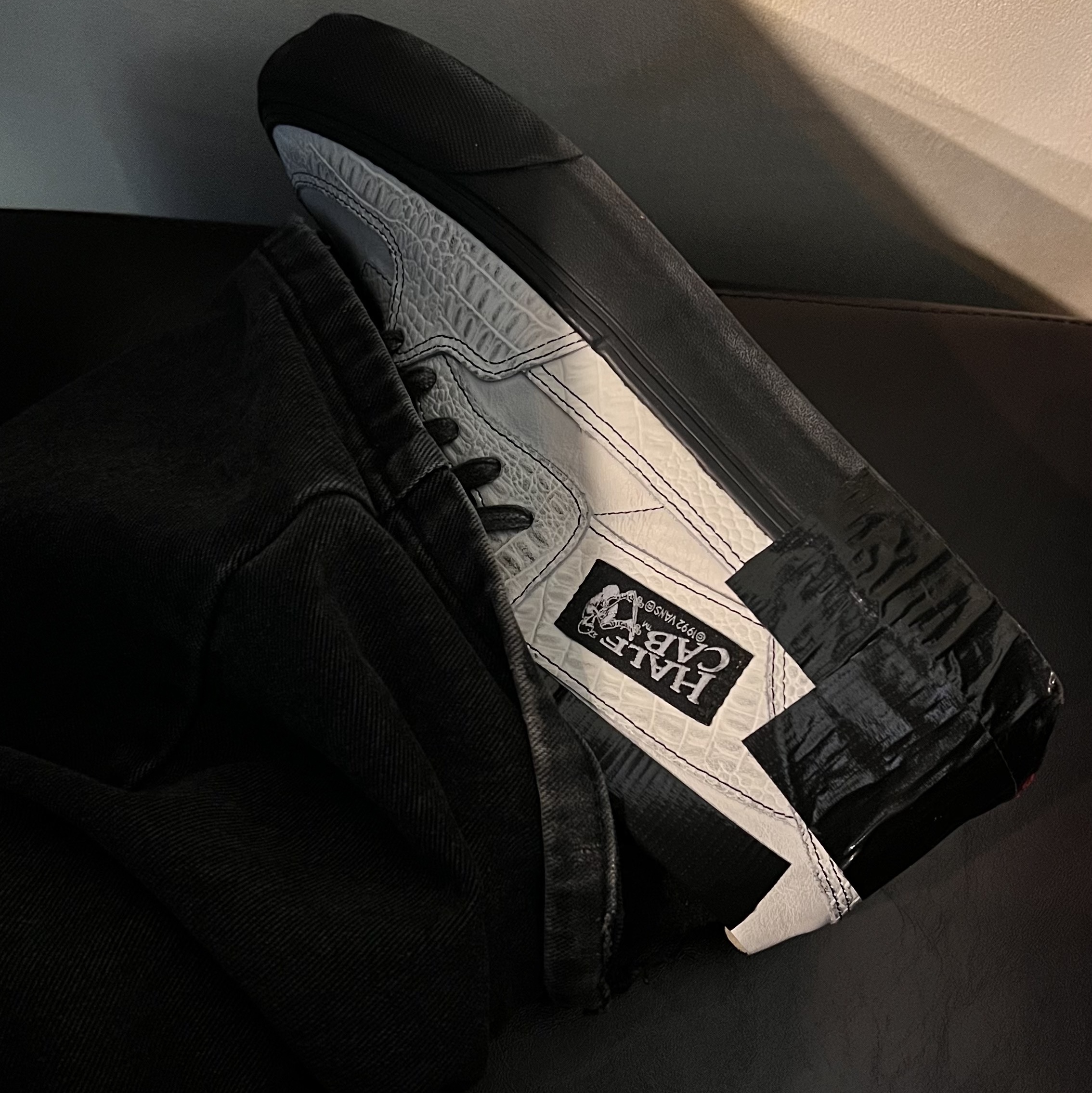 Vans Vault Half Cab EF VLT LX Lux Duct Marshmallow 착용 스타일 - 4
