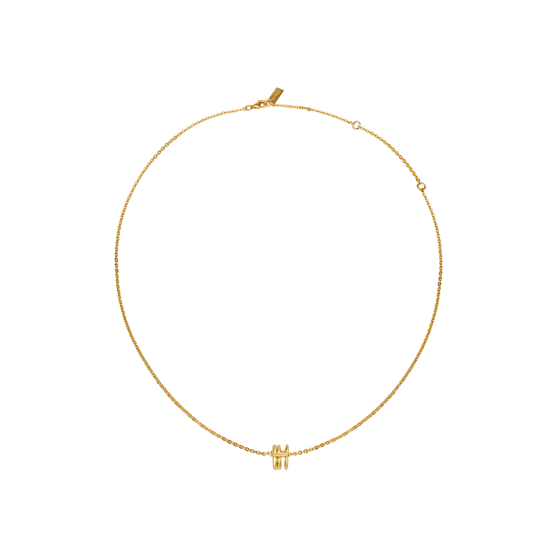 WS067N-G [예약 배송] TEE RING JAY Triple Spiral Necklace Gold