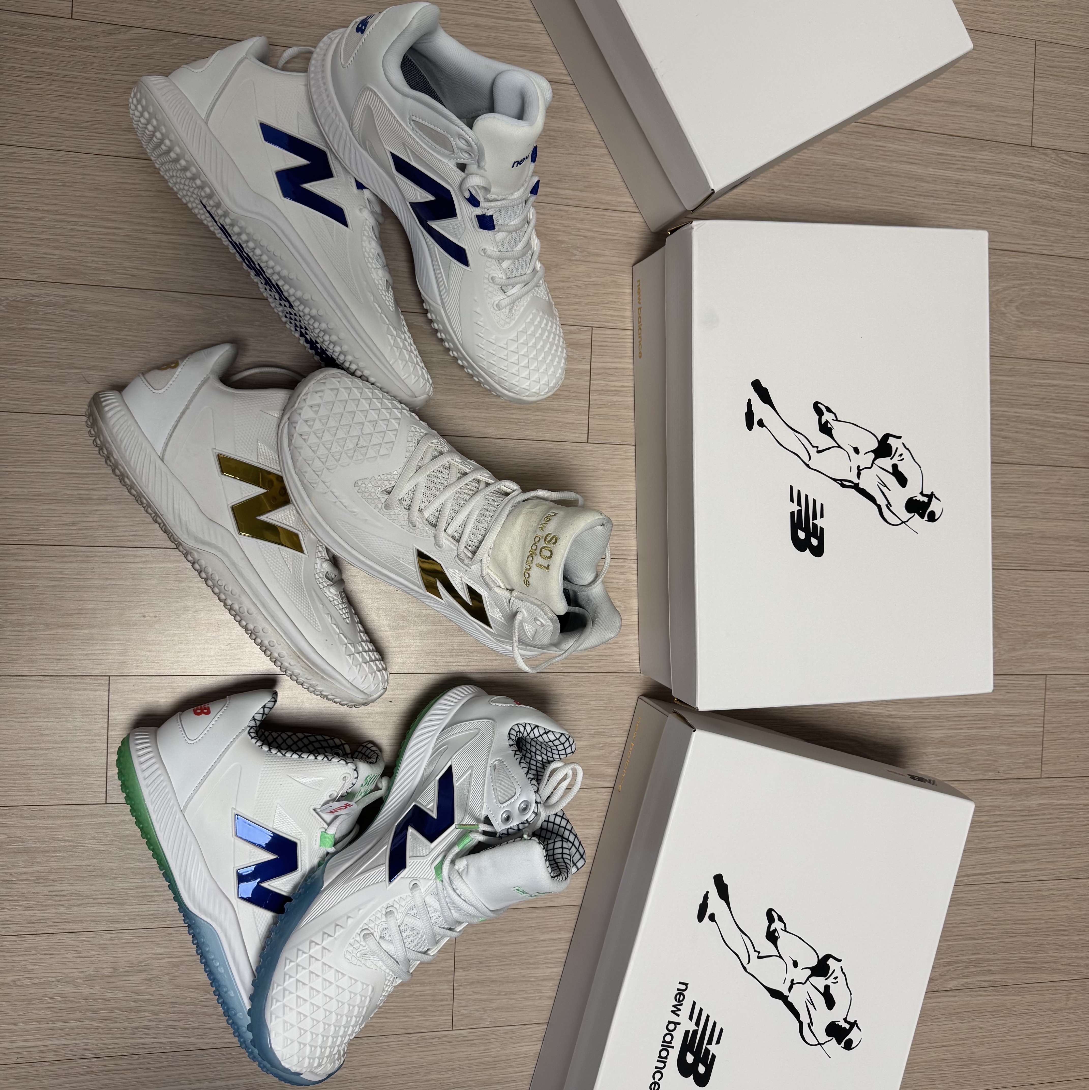 New Balance Fuelcell Ohtani 1 Trainer White Metallic Gold - 2E Wide, New Balance Fuelcell Ohtani 1 Trainer White Metallic Gold - D Standard 착용 스타일 - 1