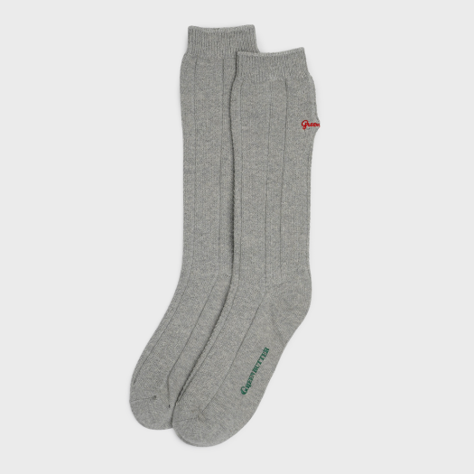 P00000ZG_01 Greenbutter Net stripe Socks Melange