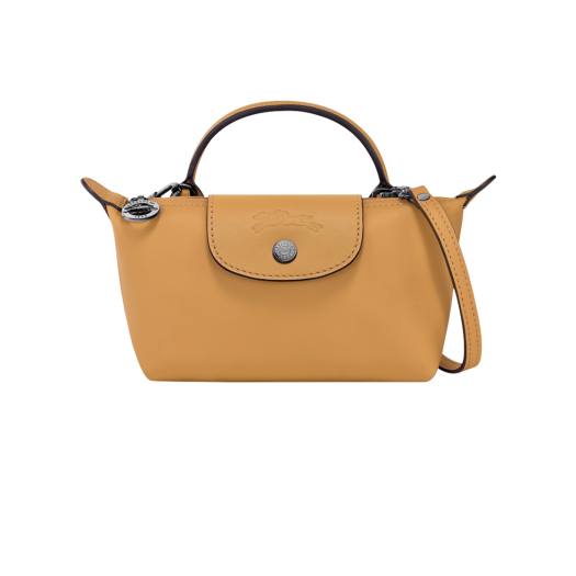 Longchamp Le Pliage Xtra XS Leahter Pouch Honey