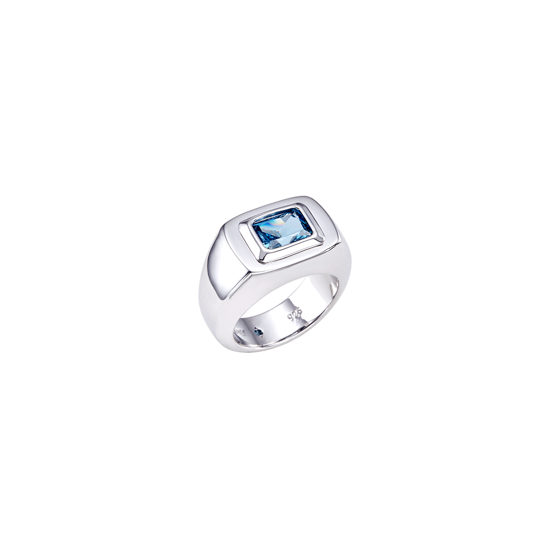 WS006R [예약 배송] TEE RING JAY Blue Shining Signet Ring