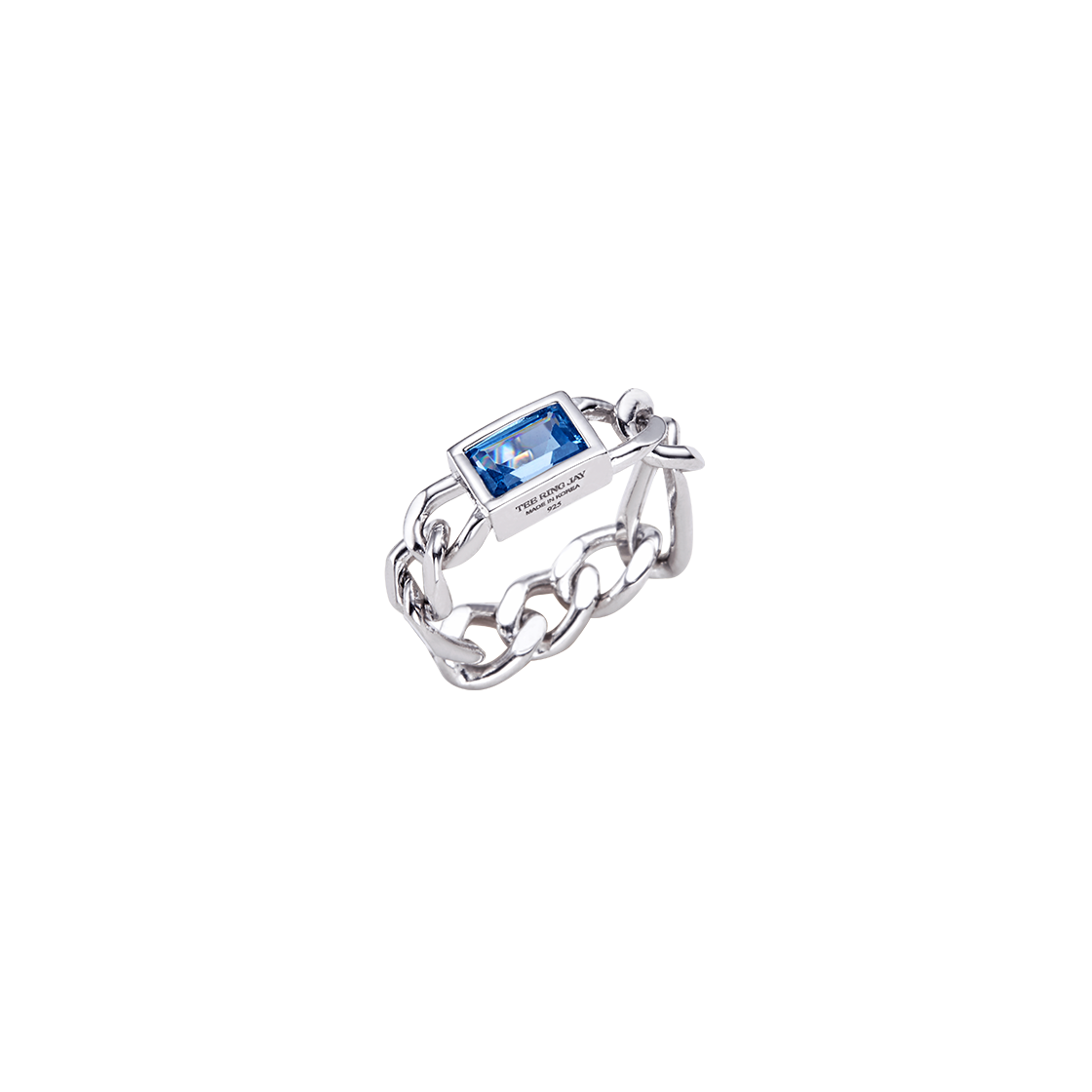 WS022R [예약 배송] TEE RING JAY Blue On Chain Stone Ring