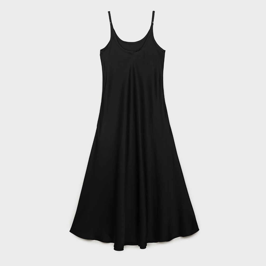 그린버터 실키 유넥 드레스 블랙(Greenbutter Silky U-Neck Dress Black) - 1