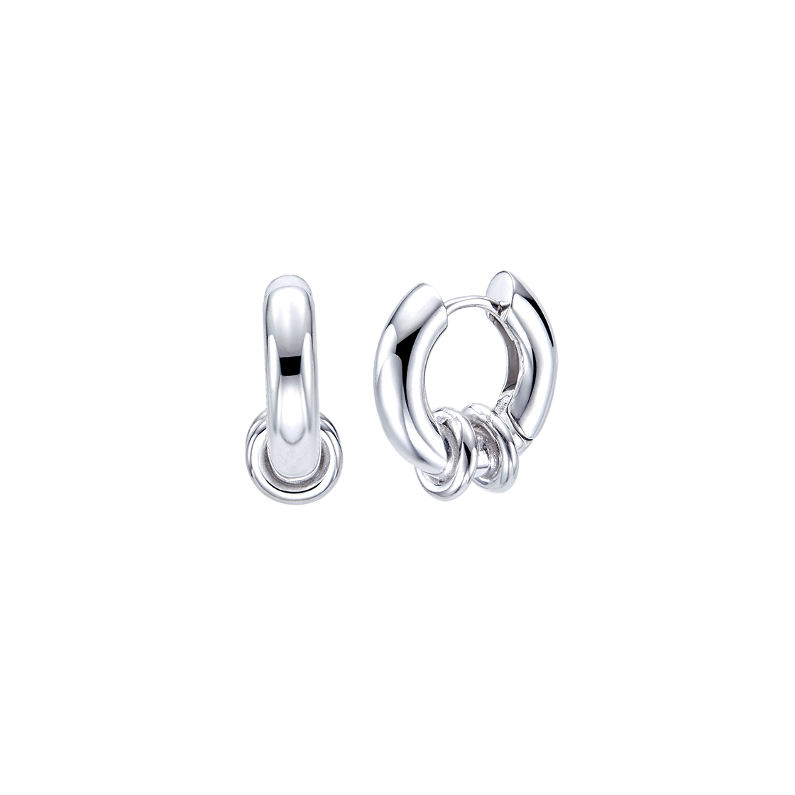 WS068E [예약 배송] TEE RING JAY Double Pipe Link Drop Earrings