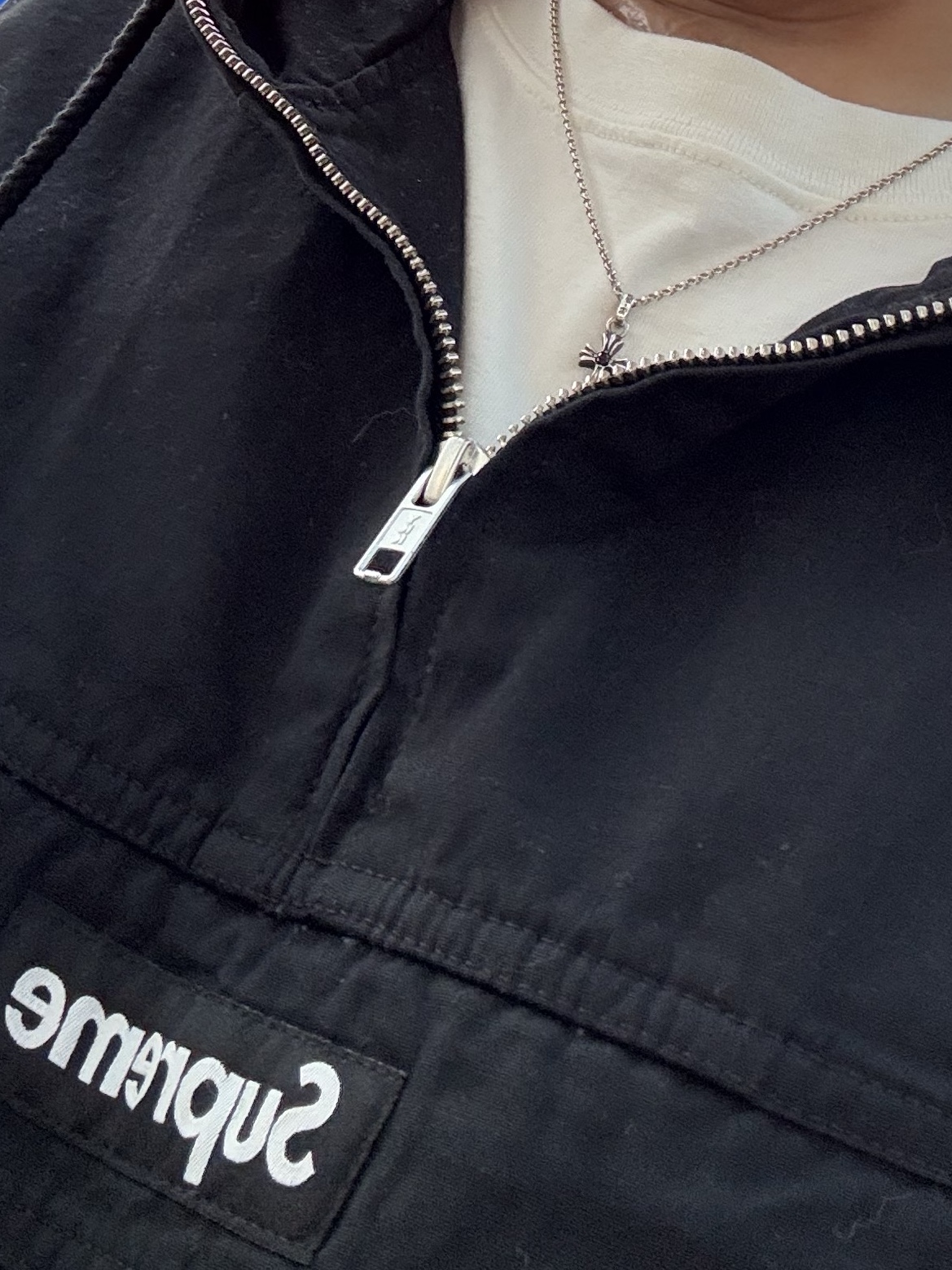 Supreme Cotton Utility Anorak Black - 24SS, (GS) Nike Air Force 1 LE White 착용 스타일 - 2