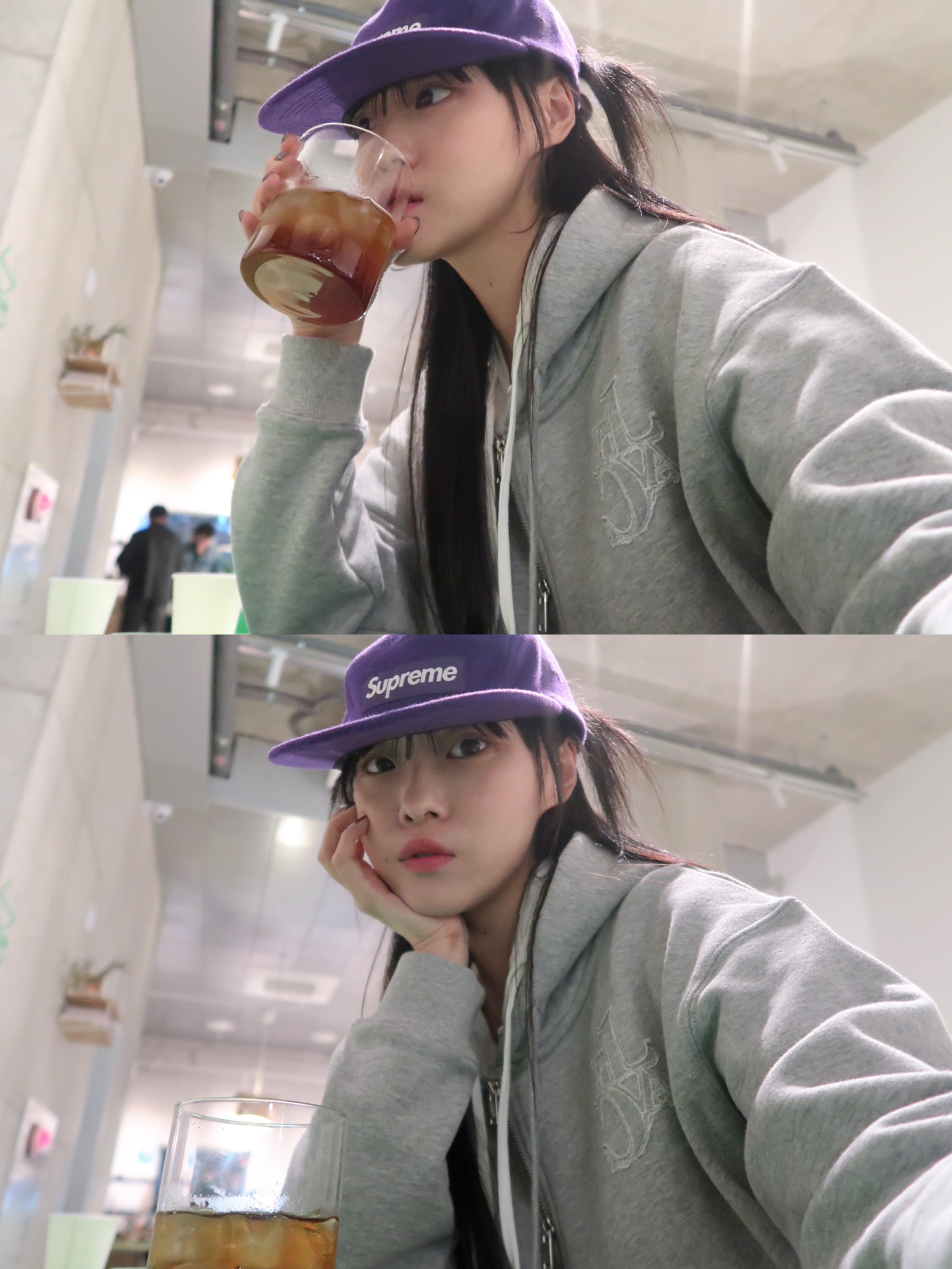 Supreme Wool Camp Cap Purple - 24FW 착용 스타일