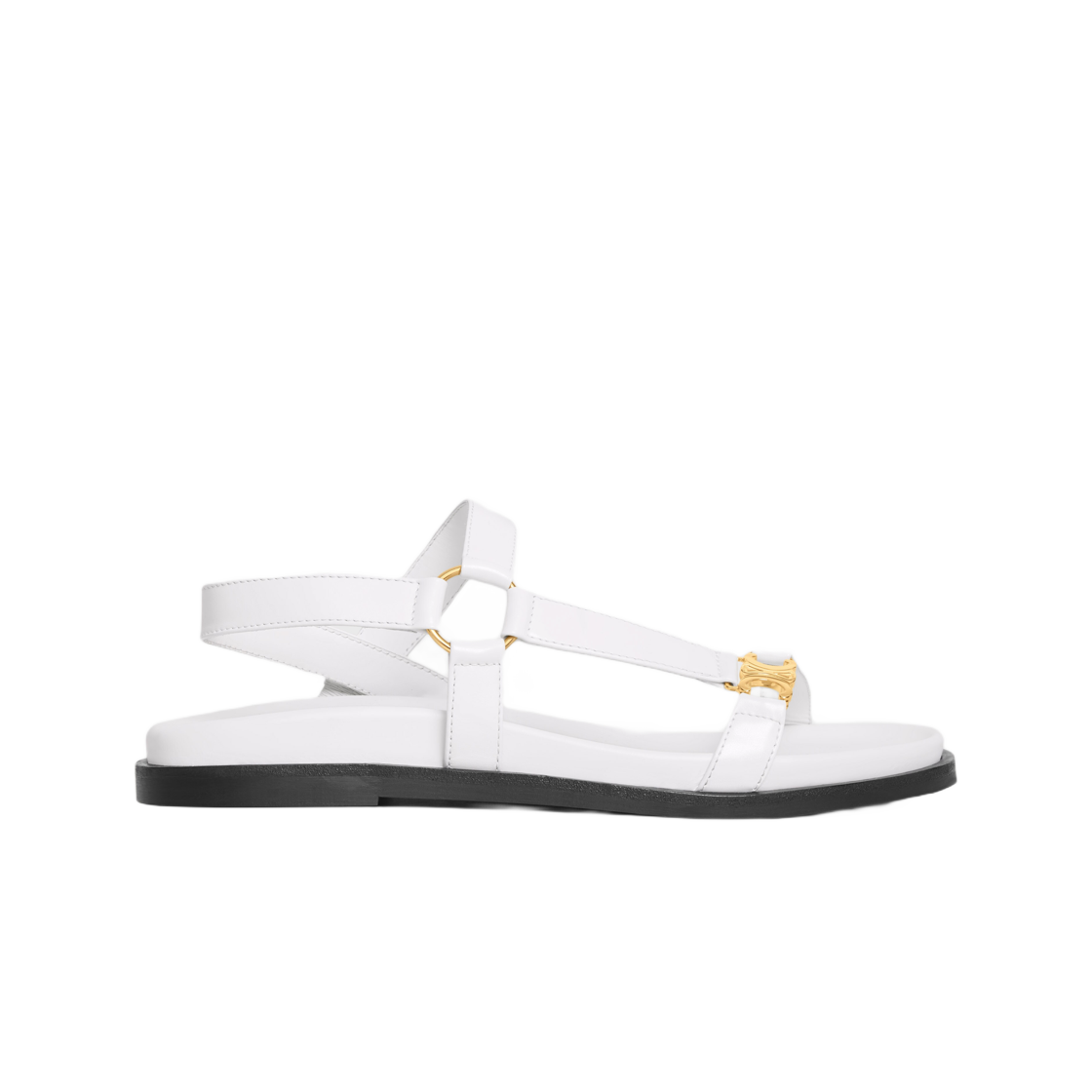 362225042C-01BC (W) Celine Maud Sandal with Triomphe in Calfskin White