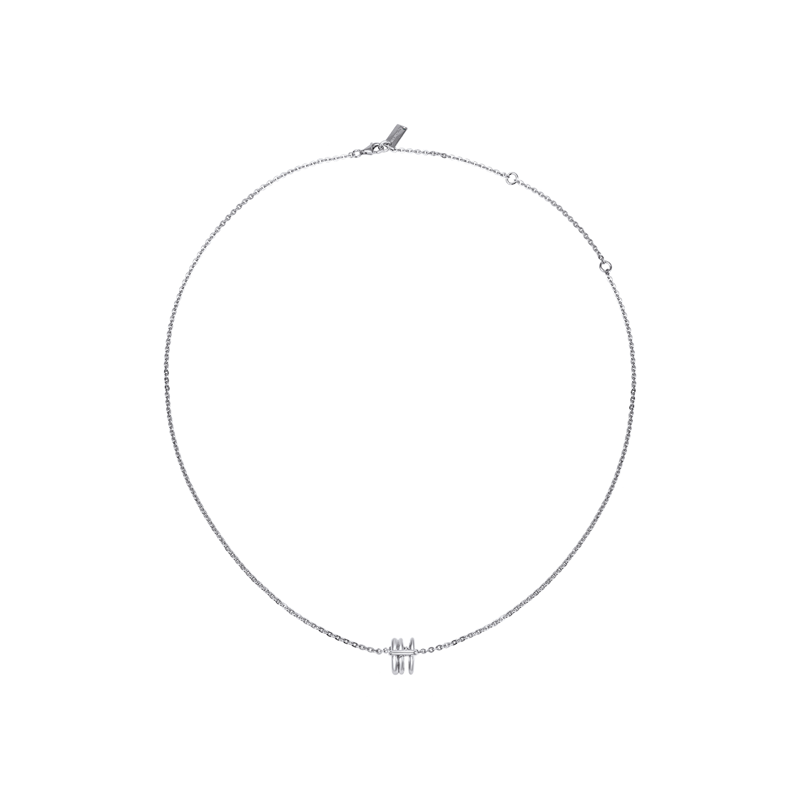 WS067N-S [예약 배송] TEE RING JAY Triple Spiral Necklace Silver