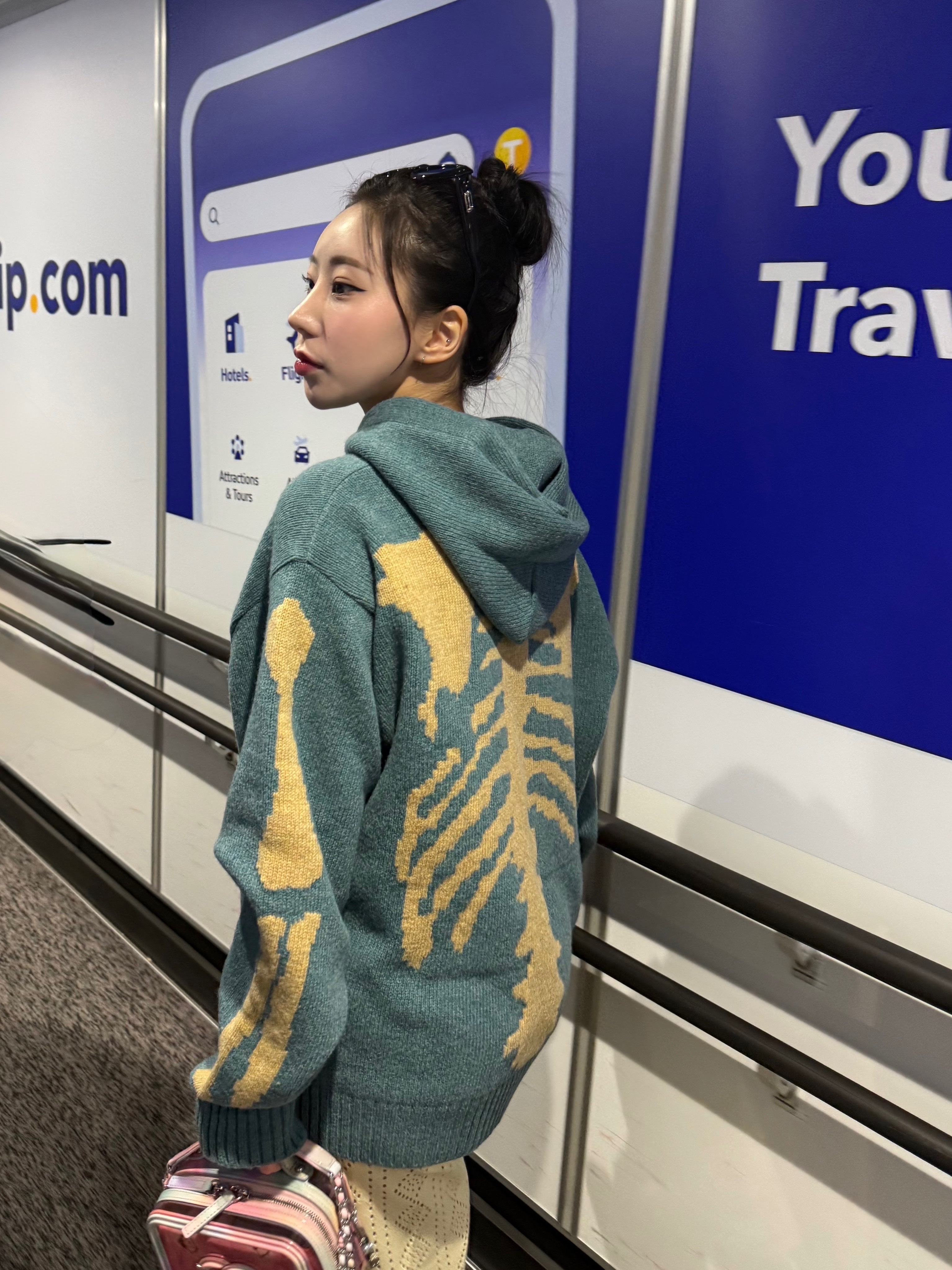 Kapital 5G Wool Bone Hooded Sweater Saxophone 착용 스타일 - 1