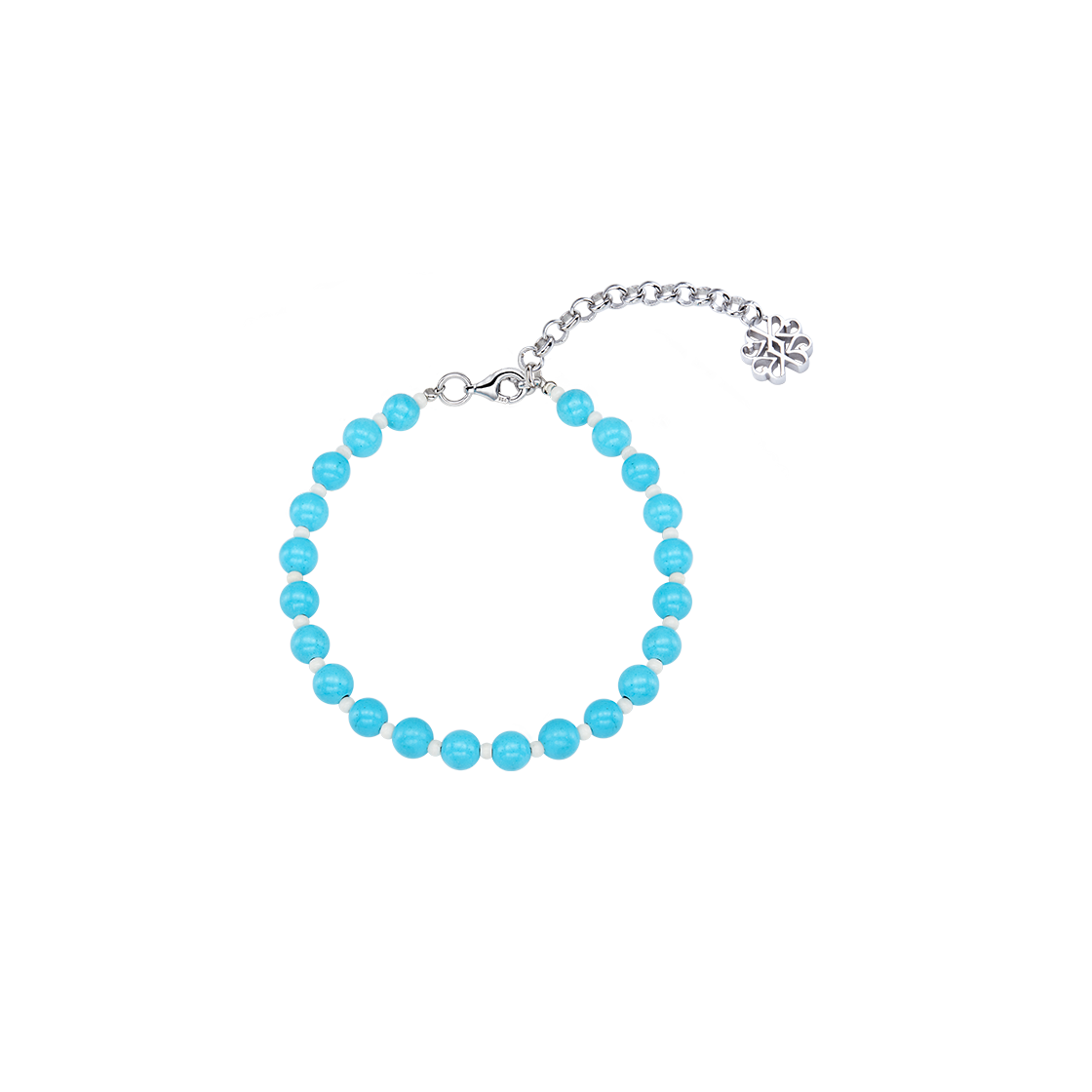 [예약 배송] 티링제이 블루 & 화이트 터쿼이즈 브레이슬릿([예약 배송] TEE RING JAY Blue & White Turquoise Bracelet)