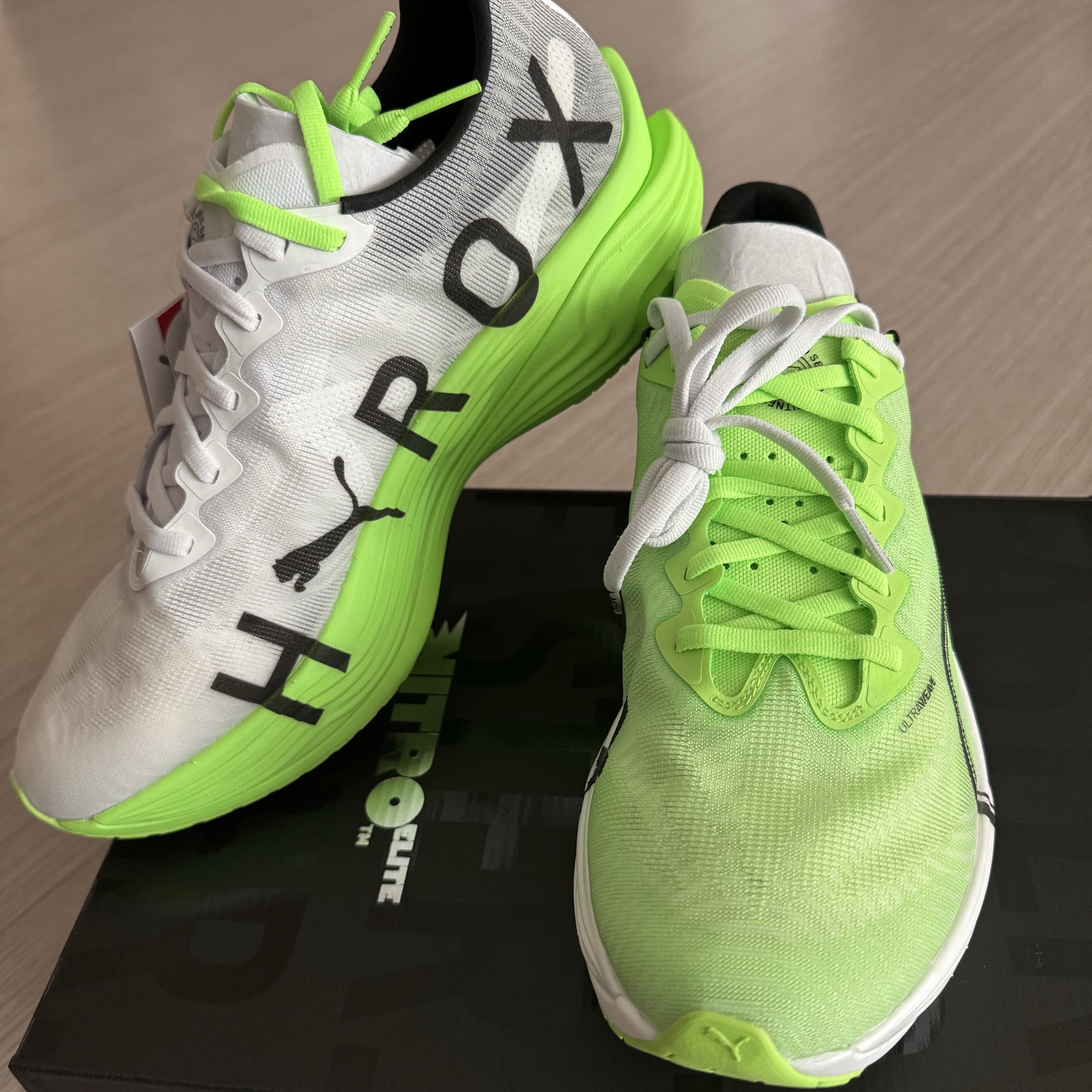 Puma x Hyrox Deviate Nitro Elite 3 Green Glare 착용 스타일 - 4