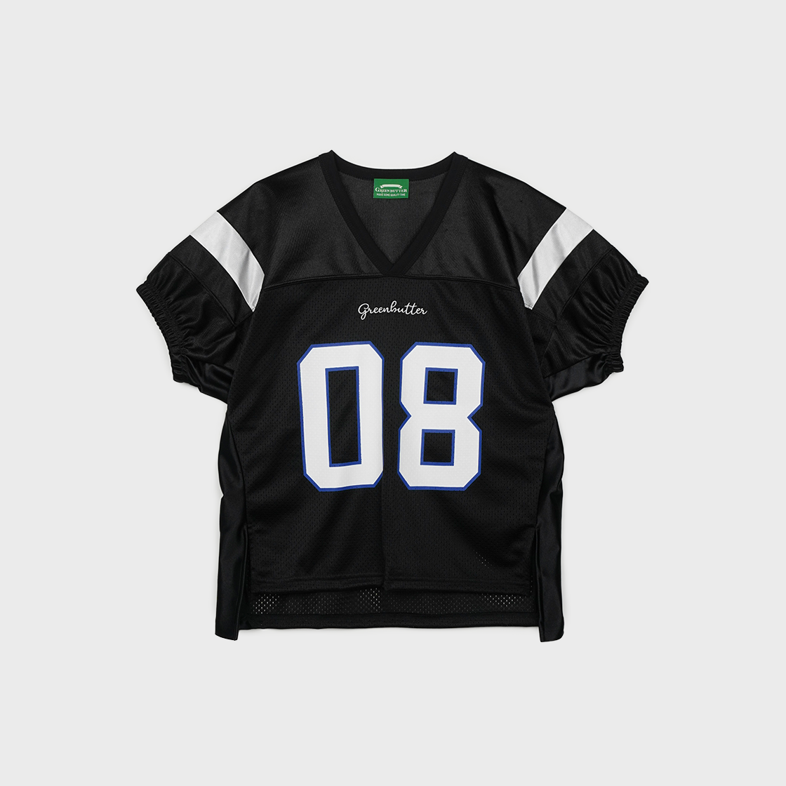 그린버터 럭비 메쉬 져지 티 블랙(Greenbutter Rugby Mesh Jersey Tee Black)